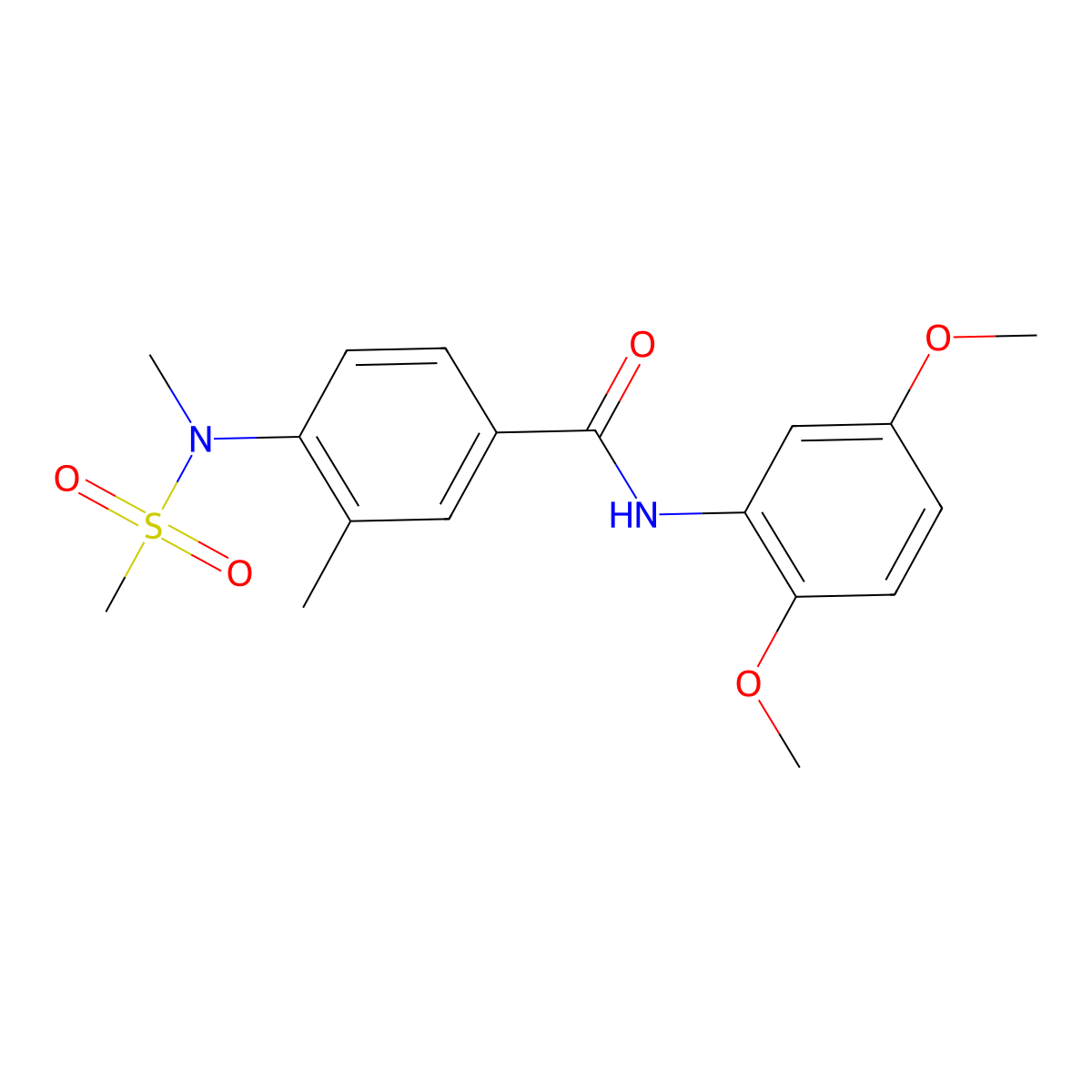 N-(2,5-dimethoxyphenyl)-3-methyl-4-[methyl(methylsulfonyl)amino]benzamide molecular structure, CAS 1269015-35-1