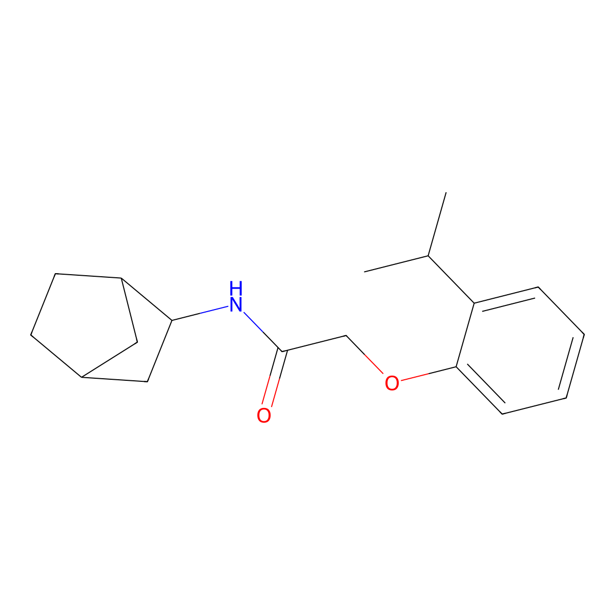 N-(bicyclo[2.2.1]hept-2-yl)-2-[2-(propan-2-yl)phenoxy]acetamide molecular structure, CAS 1269015-74-8