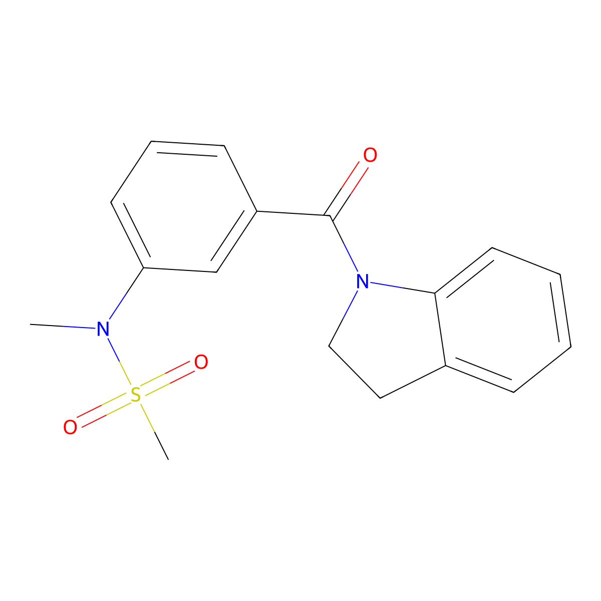 N-[3-(2,3-dihydro-1H-indol-1-ylcarbonyl)phenyl]-N-methylmethanesulfonamide molecular structure, CAS 1269016-93-4