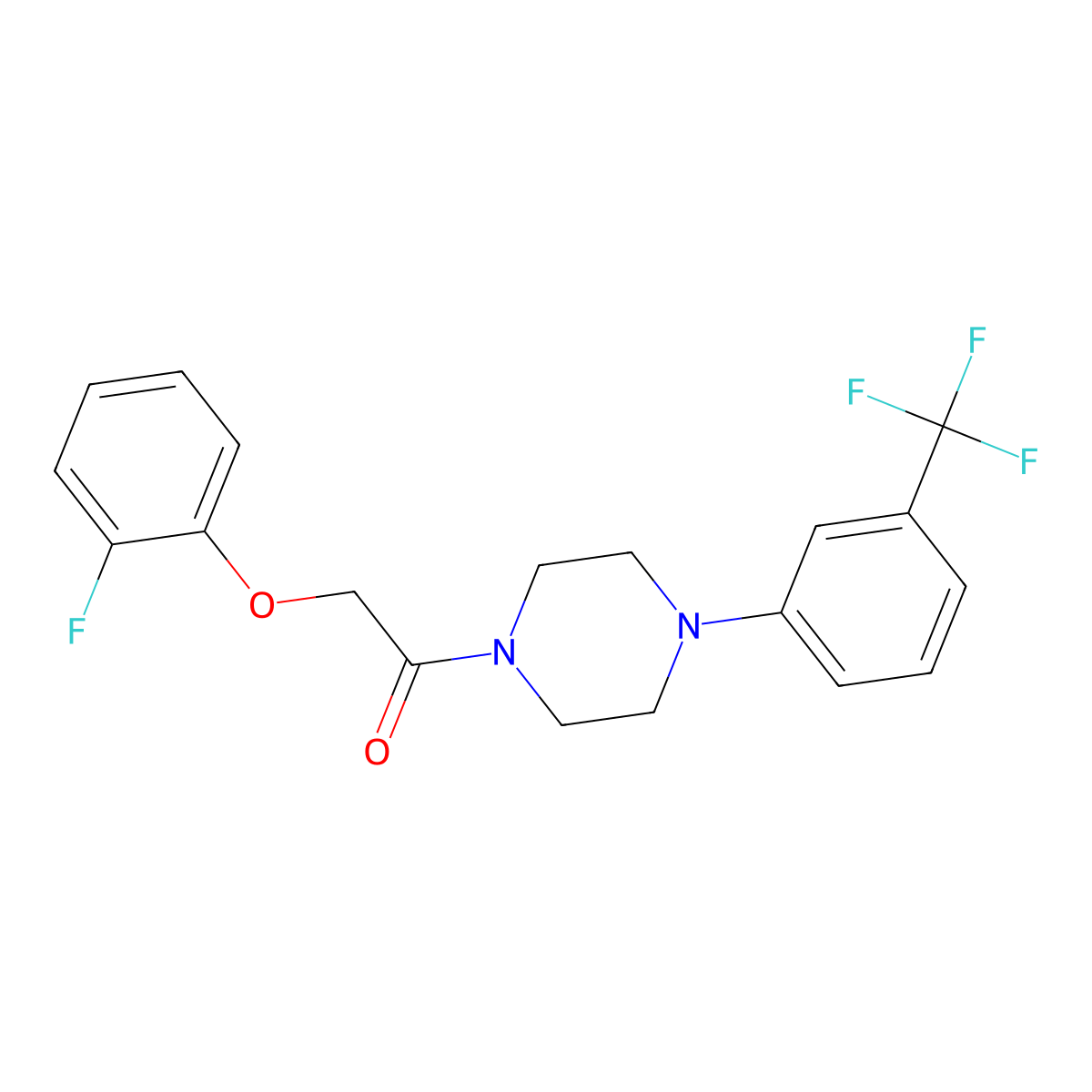 2-(2-Fluorophenoxy)-1-[4-[3-(trifluoromethyl)phenyl]piperazin-1-yl]ethanone molecular structure, CAS 1269017-83-5