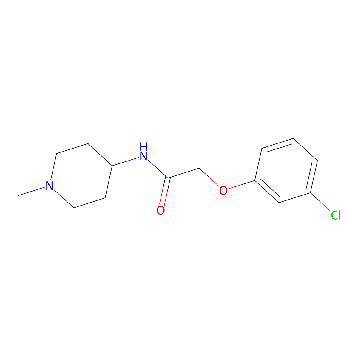 2-(3-chlorophenoxy)-N-(1-methylpiperidin-4-yl)acetamide molecular structure, CAS 1269017-89-1