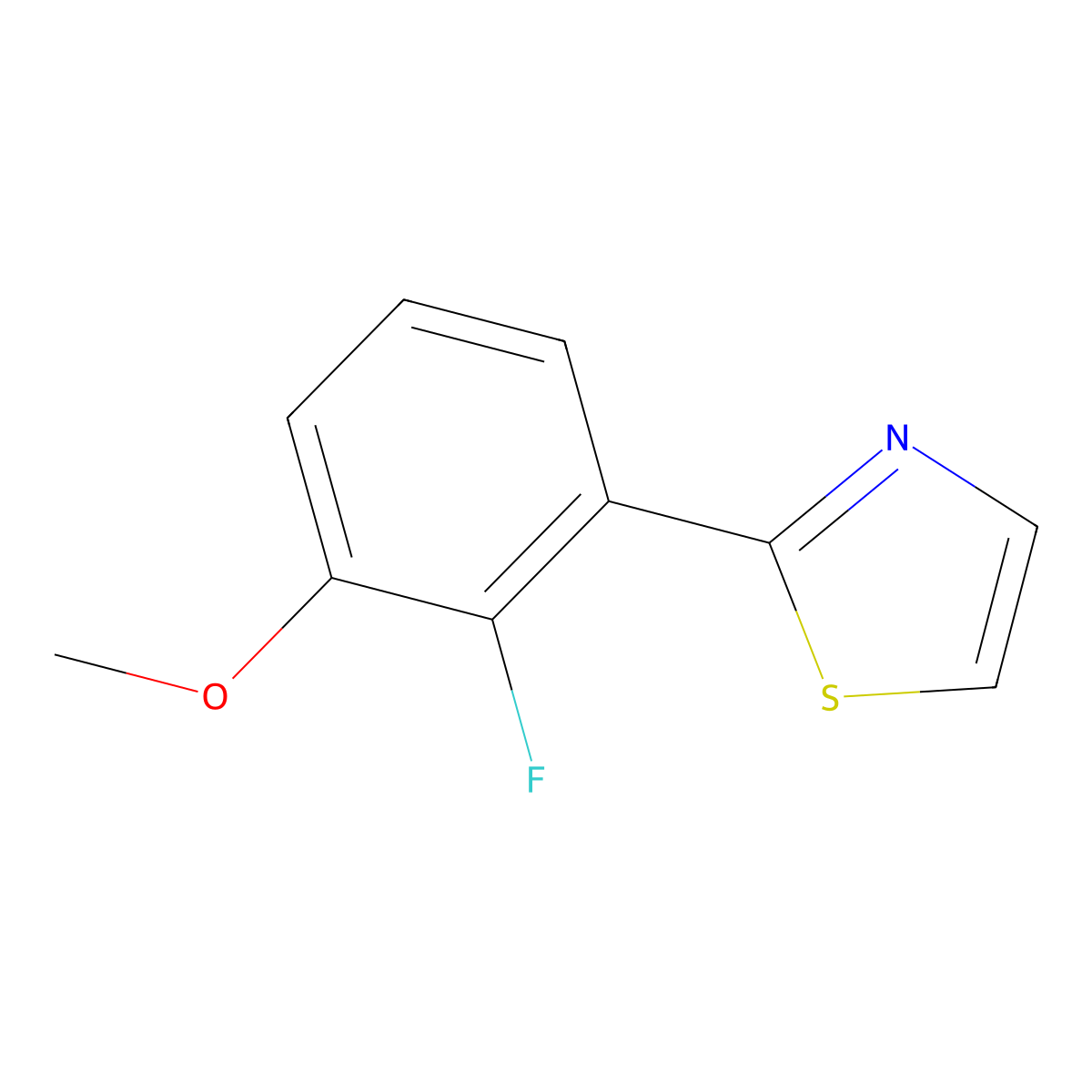 2-(2-Fluoro-3-methoxyphenyl)-1,3-thiazole molecular structure, CAS 1269019-04-6