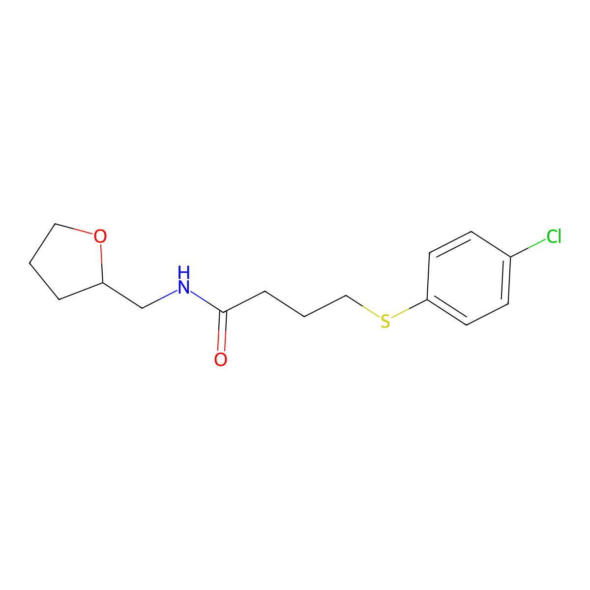 4-[(4-chlorophenyl)sulfanyl]-N-(tetrahydrofuran-2-ylmethyl)butanamide molecular structure, CAS 1269021-38-6