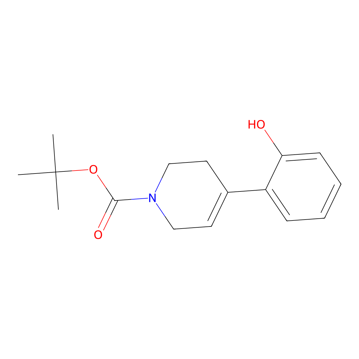 tert-butyl 4-(2-hydroxyphenyl)-3,6-dihydro-2H-pyridine-1-carboxylate molecular structure, CAS 1269025-34-4