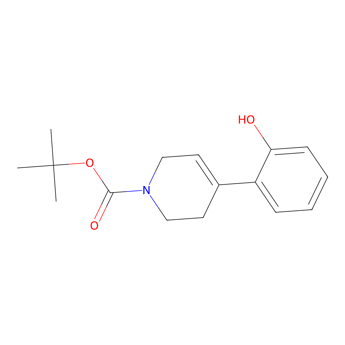 tert-butyl 4-(2-hydroxyphenyl)-3,6-dihydro-2H-pyridine-1-carboxylate molecular structure, CAS 1269025-34-4