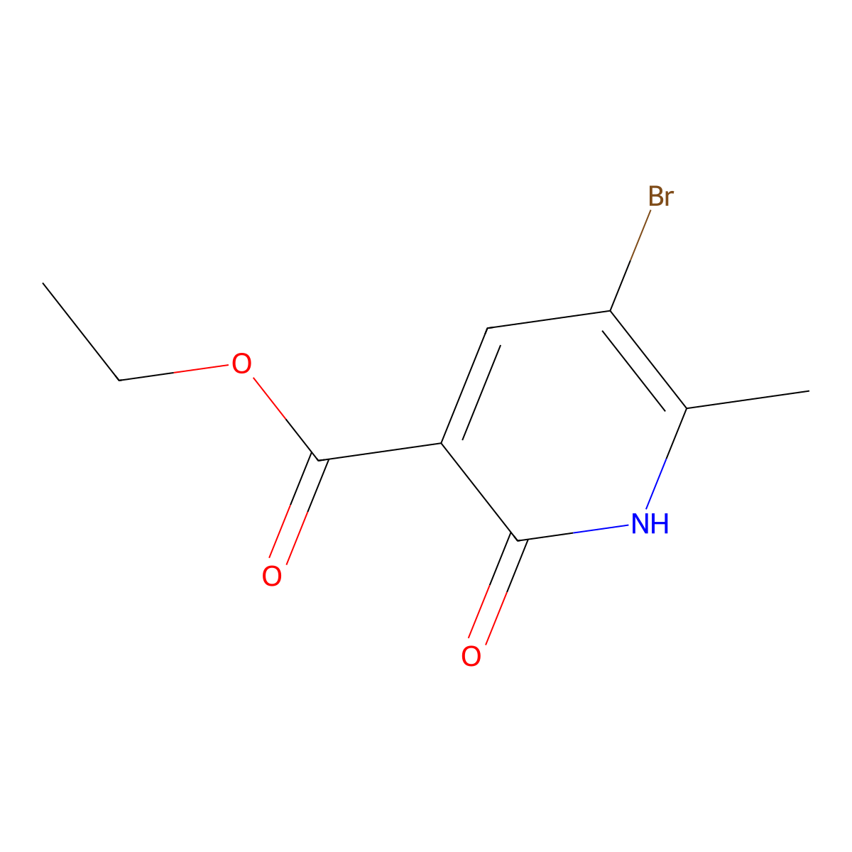 Ethyl 5-bromo-2-hydroxy-6-methylnicotinate molecular structure, CAS 1269025-45-7