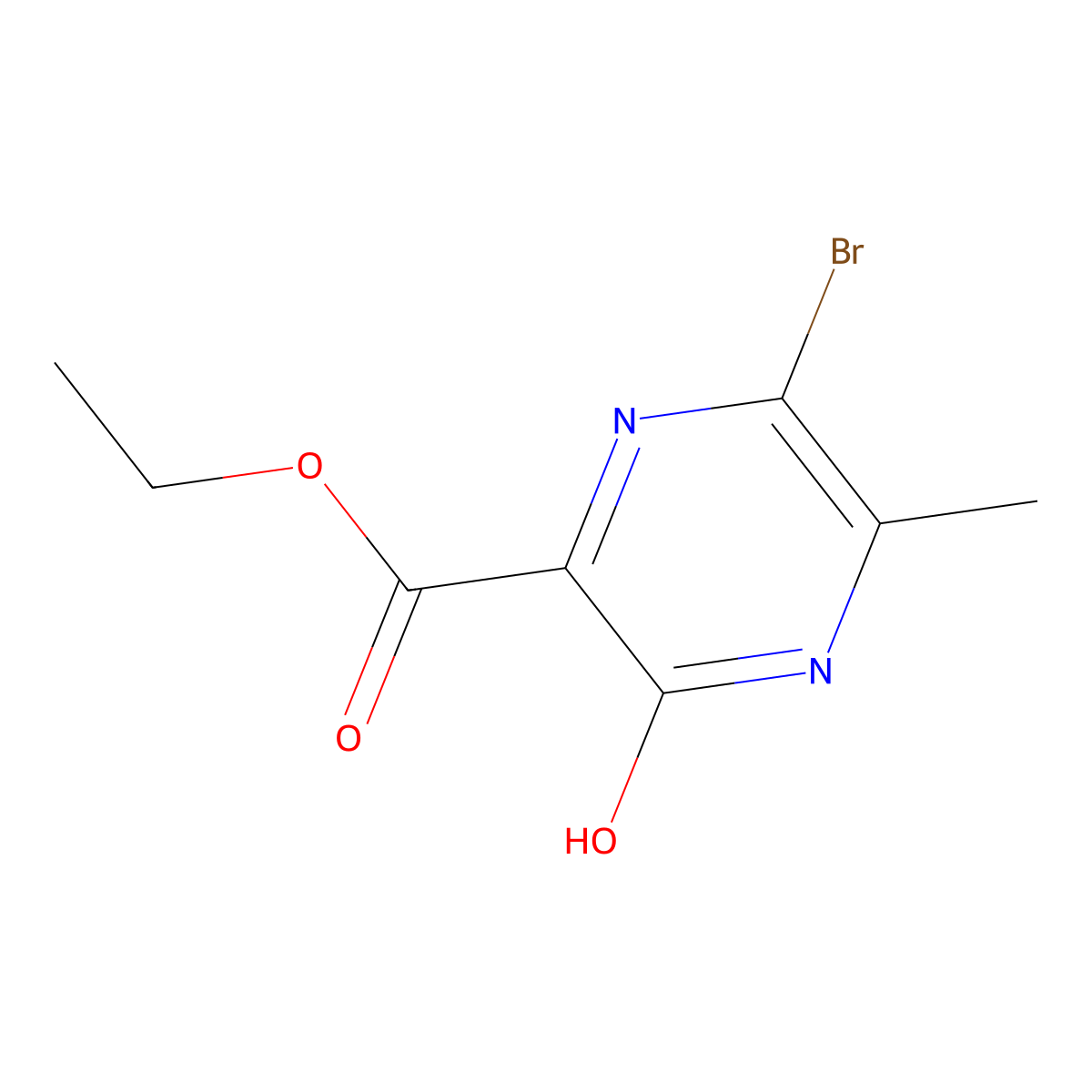 Ethyl 5-bromo-6-methyl-2-oxo-1H-pyrazine-3-carboxylate molecular structure, CAS 1269026-22-3
