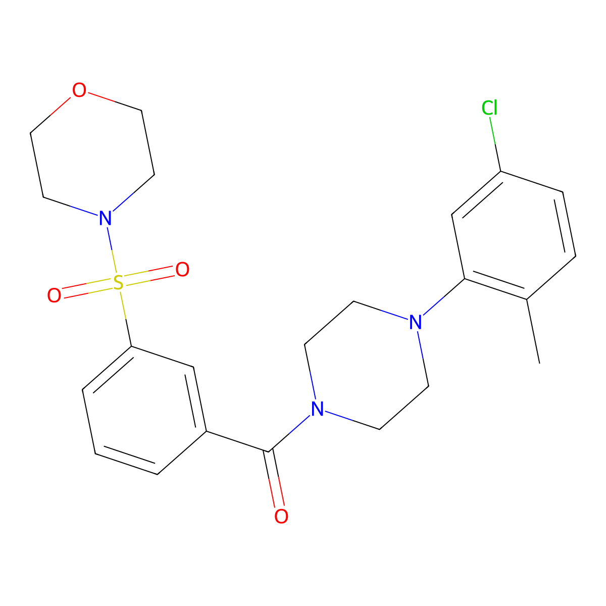[4-(5-Chloro-2-methylphenyl)piperazin-1-yl][3-(morpholin-4-ylsulfonyl)phenyl]methanone molecular structure, CAS 1269026-78-9