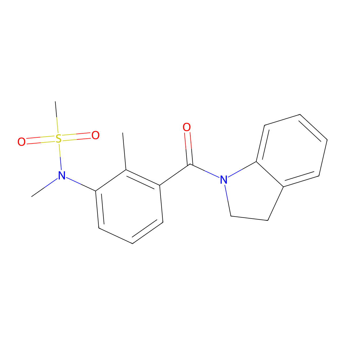 N-[3-(2,3-dihydro-1H-indol-1-ylcarbonyl)-2-methylphenyl]-N-methylmethanesulfonamide molecular structure, CAS 1269027-97-5