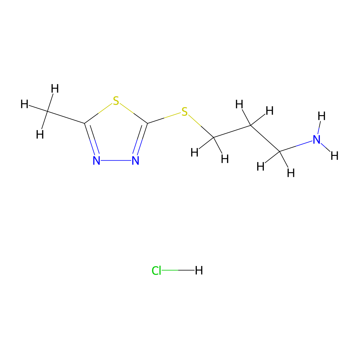 {3-[(5-Methyl-1,3,4-thiadiazol-2-yl)thio]propyl}amine hydrochloride molecular structure, CAS 1269036-39-6
