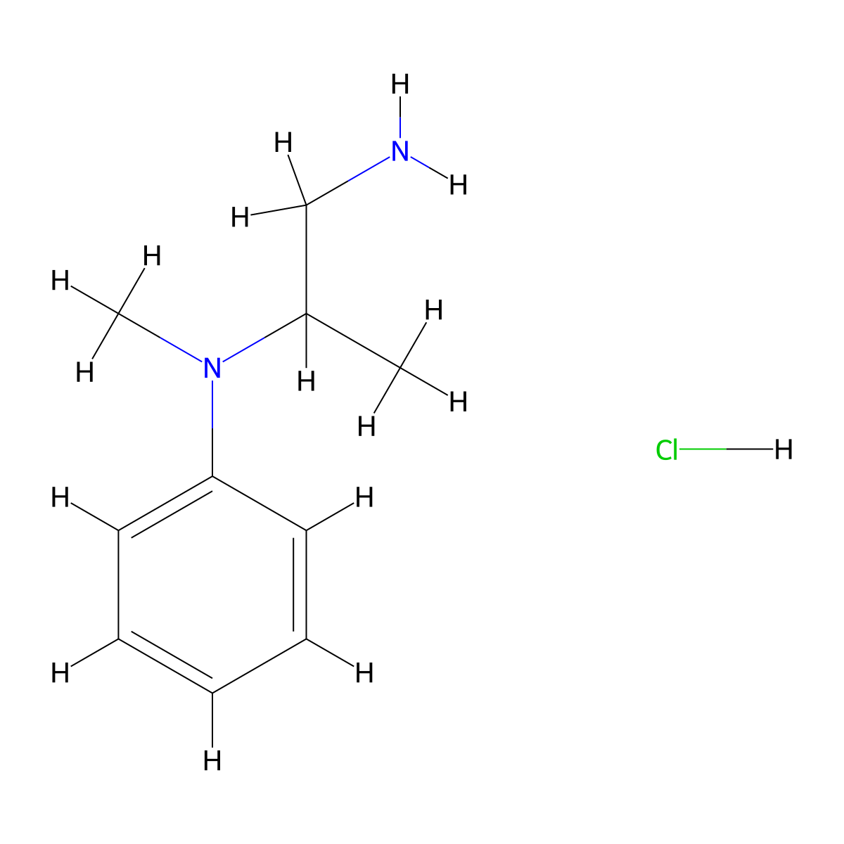 N~2~-methyl-N~2~-phenyl-1,2-propanediamine hydrochloride molecular structure, CAS 1269039-30-6