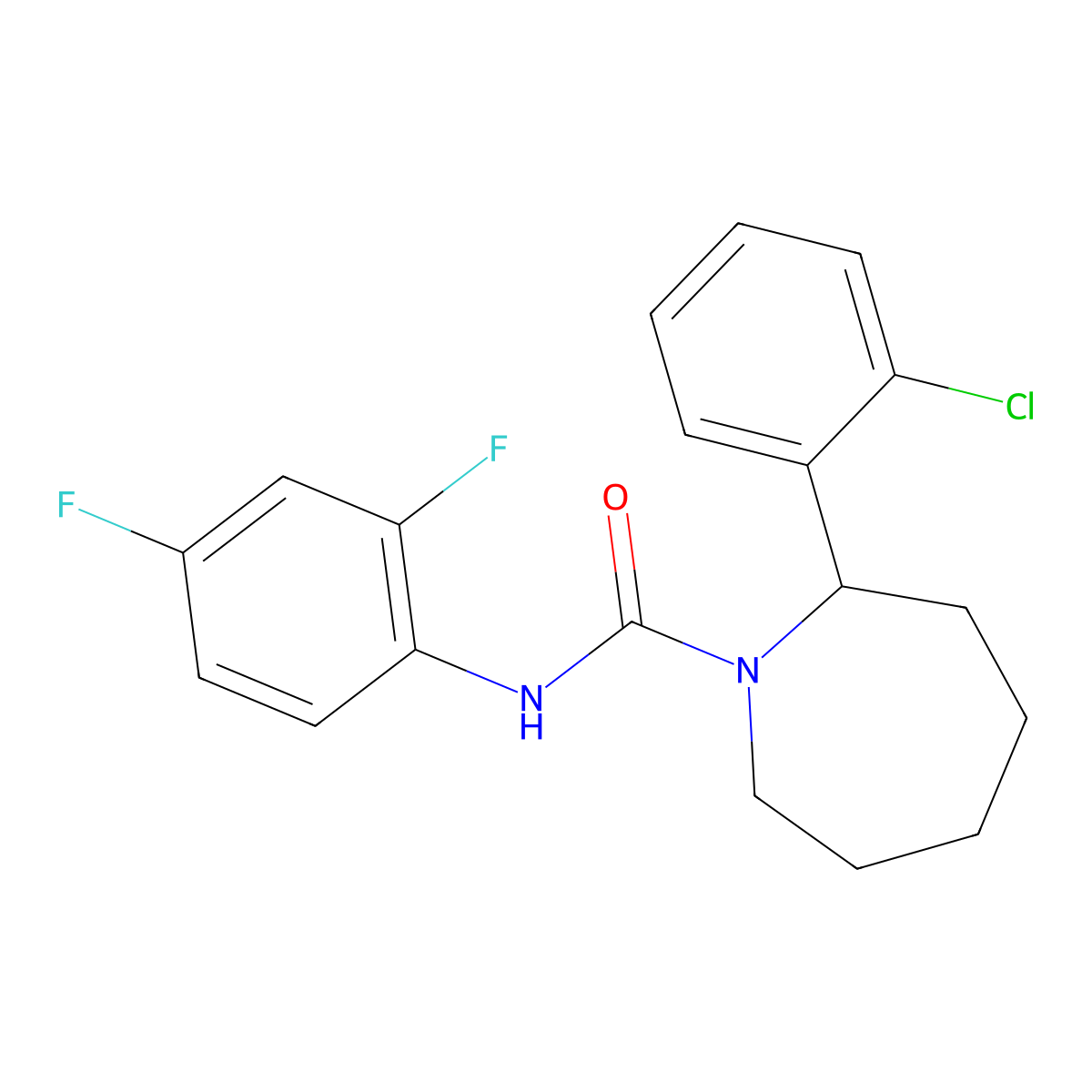 2-(2-chlorophenyl)-N-(2,4-difluorophenyl)azepane-1-carboxamide molecular structure, CAS 1269039-31-7