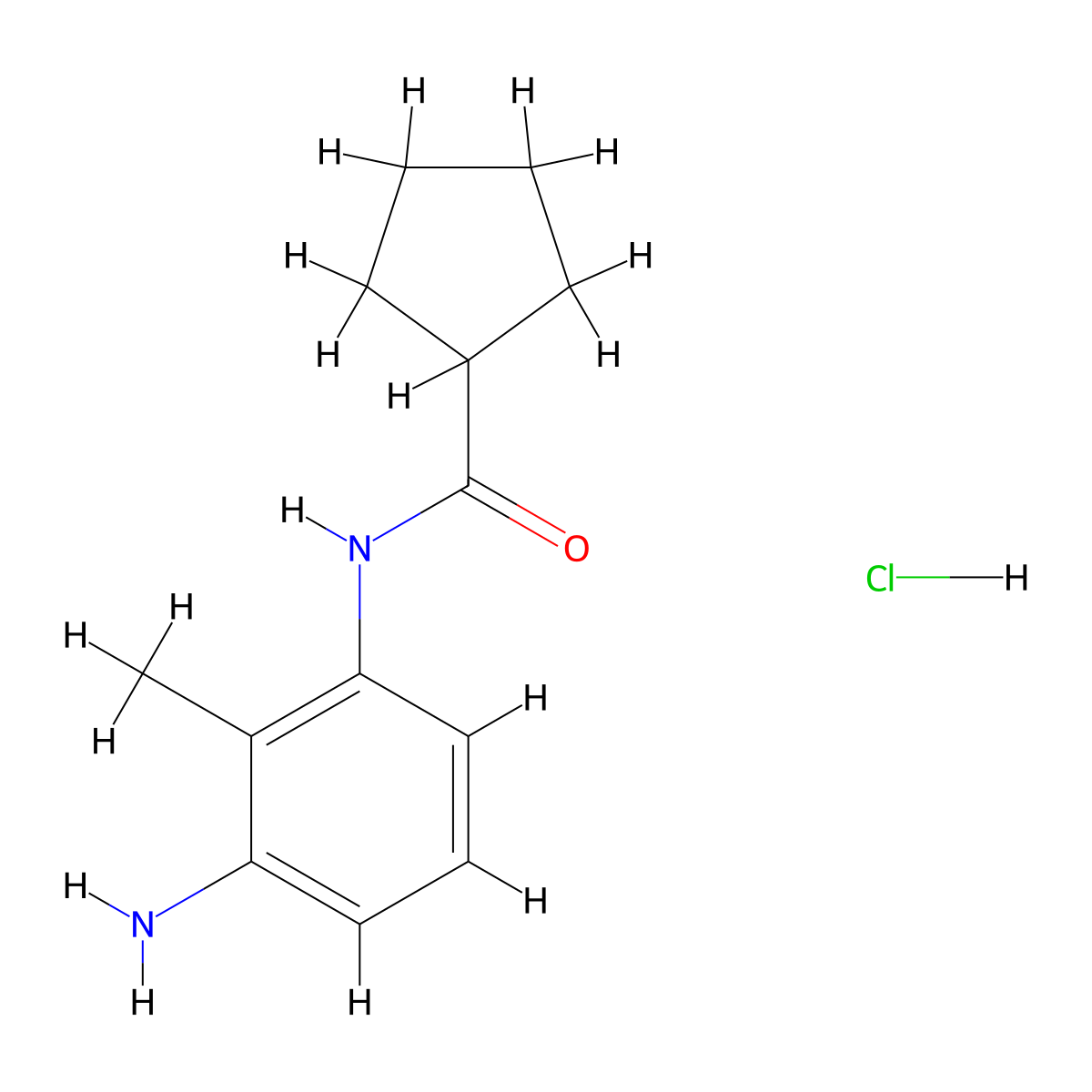 N-(3-Amino-2-methylphenyl)cyclopentanecarboxamide hydrochloride molecular structure, CAS 1269039-42-0