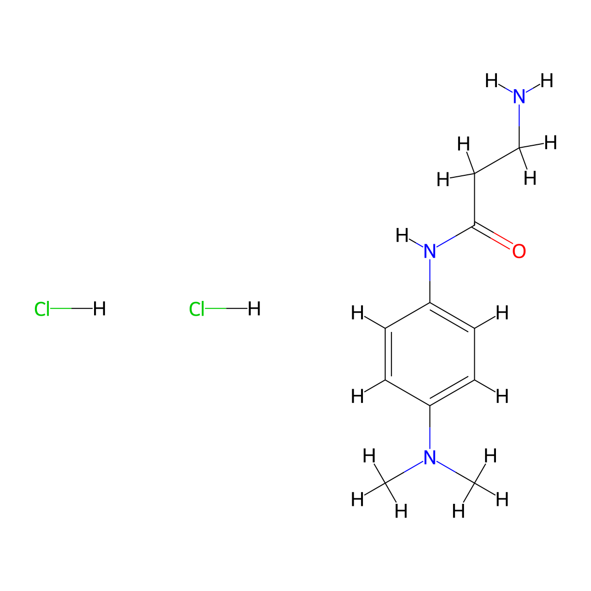N~1~-[4-(dimethylamino)phenyl]-beta-alaninamide dihydrochloride molecular structure, CAS 1269039-52-2