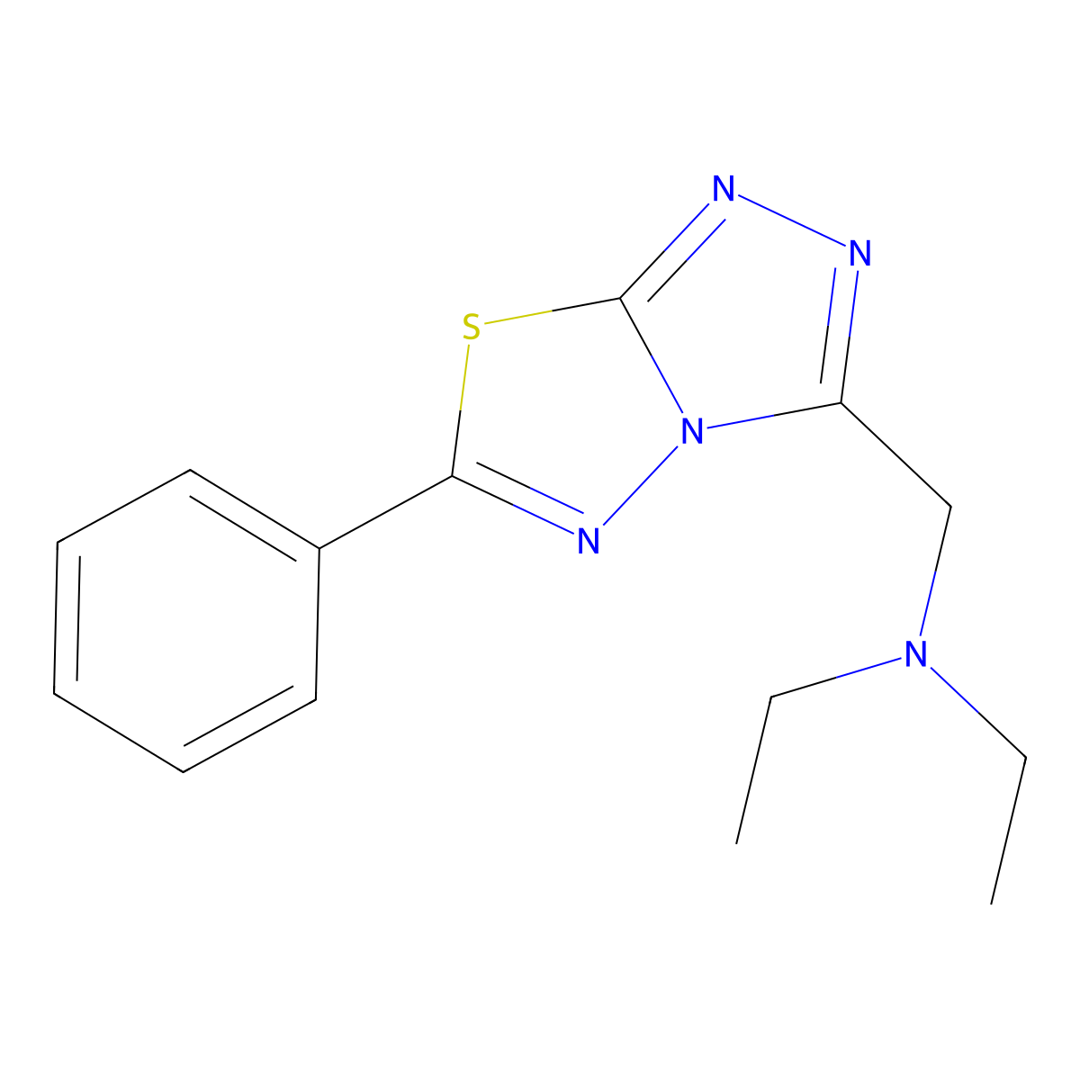 N-ethyl-N-[(6-phenyl[1,2,4]triazolo[3,4-b][1,3,4]thiadiazol-3-yl)methyl]ethanamine molecular structure, CAS 1269039-94-2