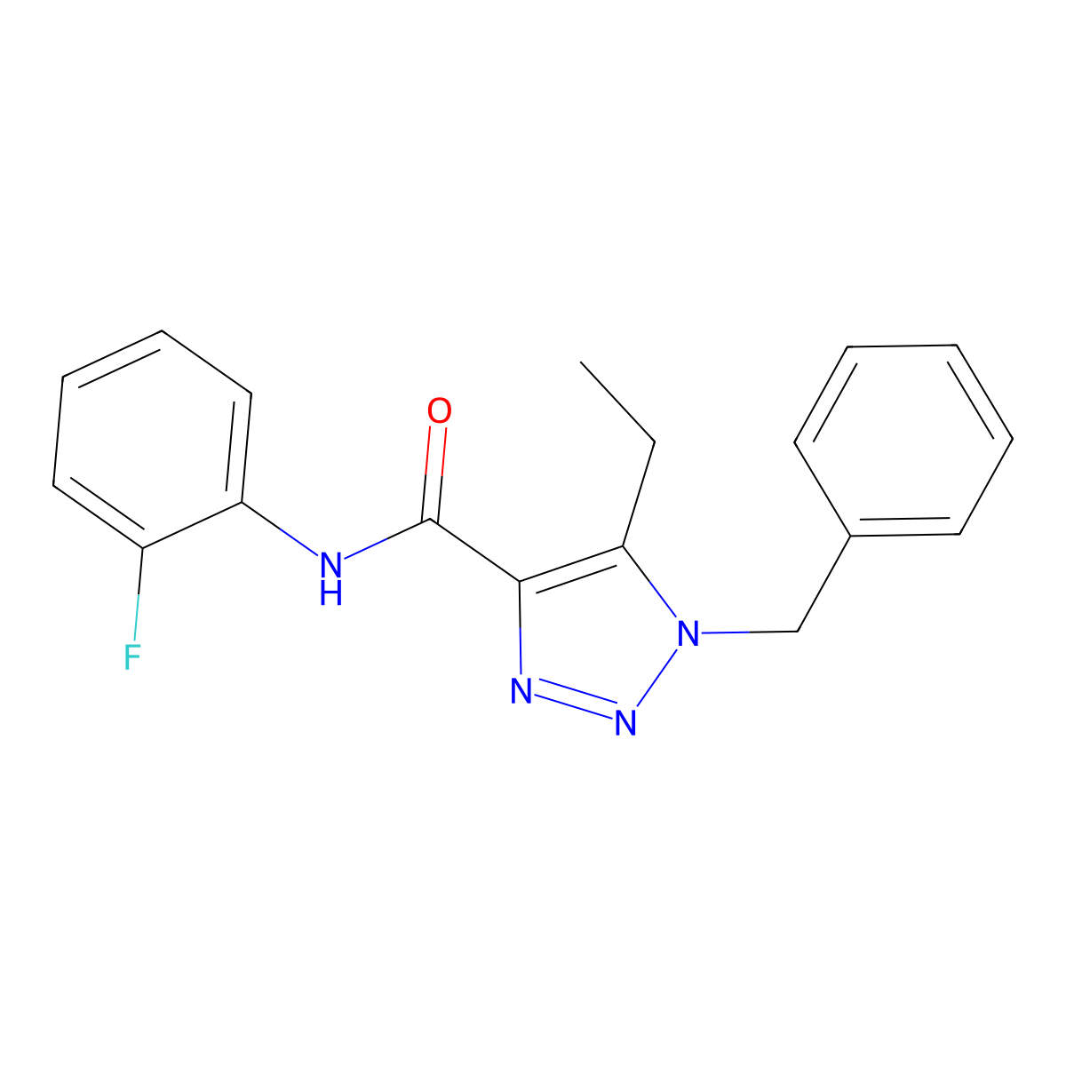 1-benzyl-5-ethyl-N-(2-fluorophenyl)-1H-1,2,3-triazole-4-carboxamide molecular structure, CAS 1269042-20-7
