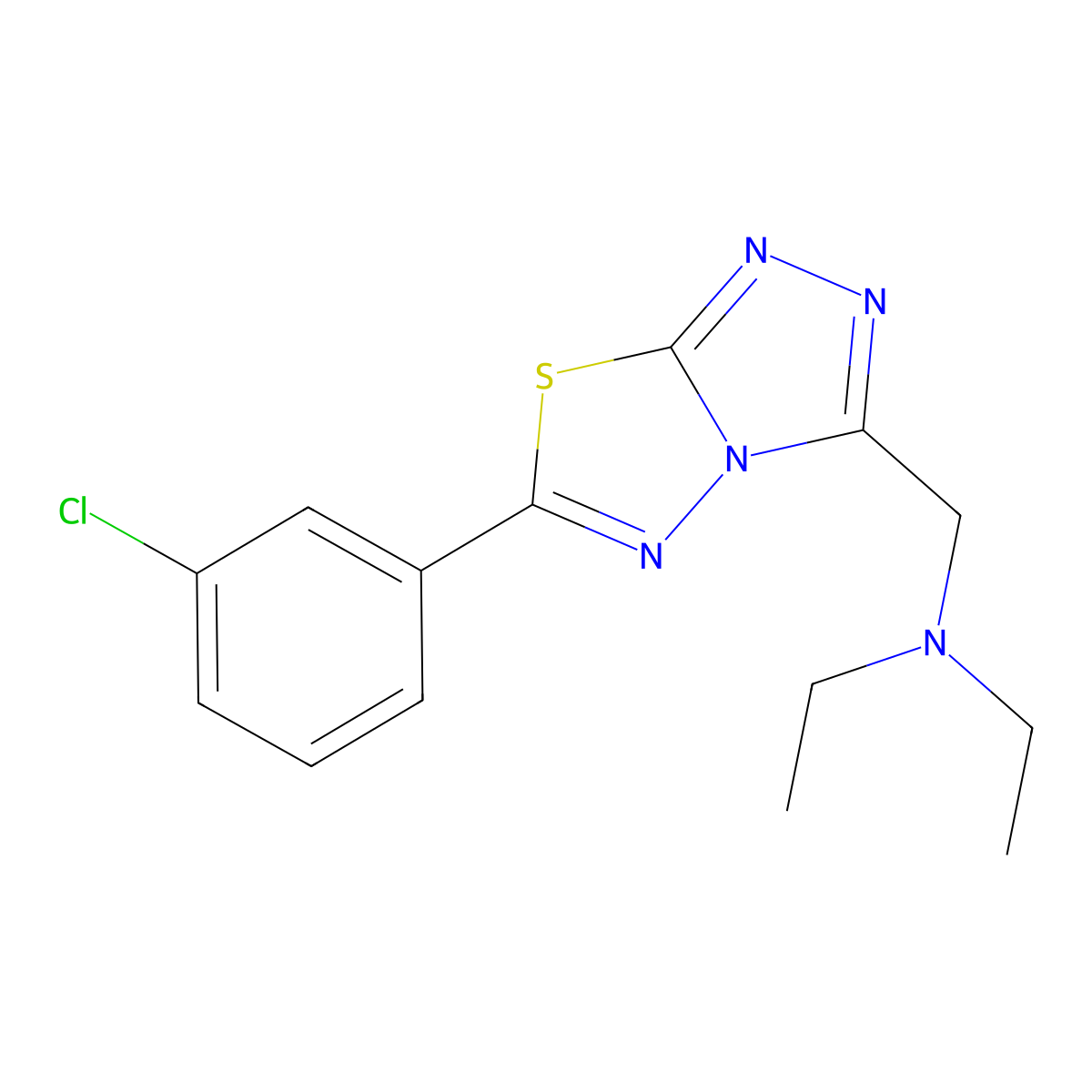 N-{[6-(3-chlorophenyl)[1,2,4]triazolo[3,4-b][1,3,4]thiadiazol-3-yl]methyl}-N-ethylethanamine molecular structure, CAS 1269042-28-5