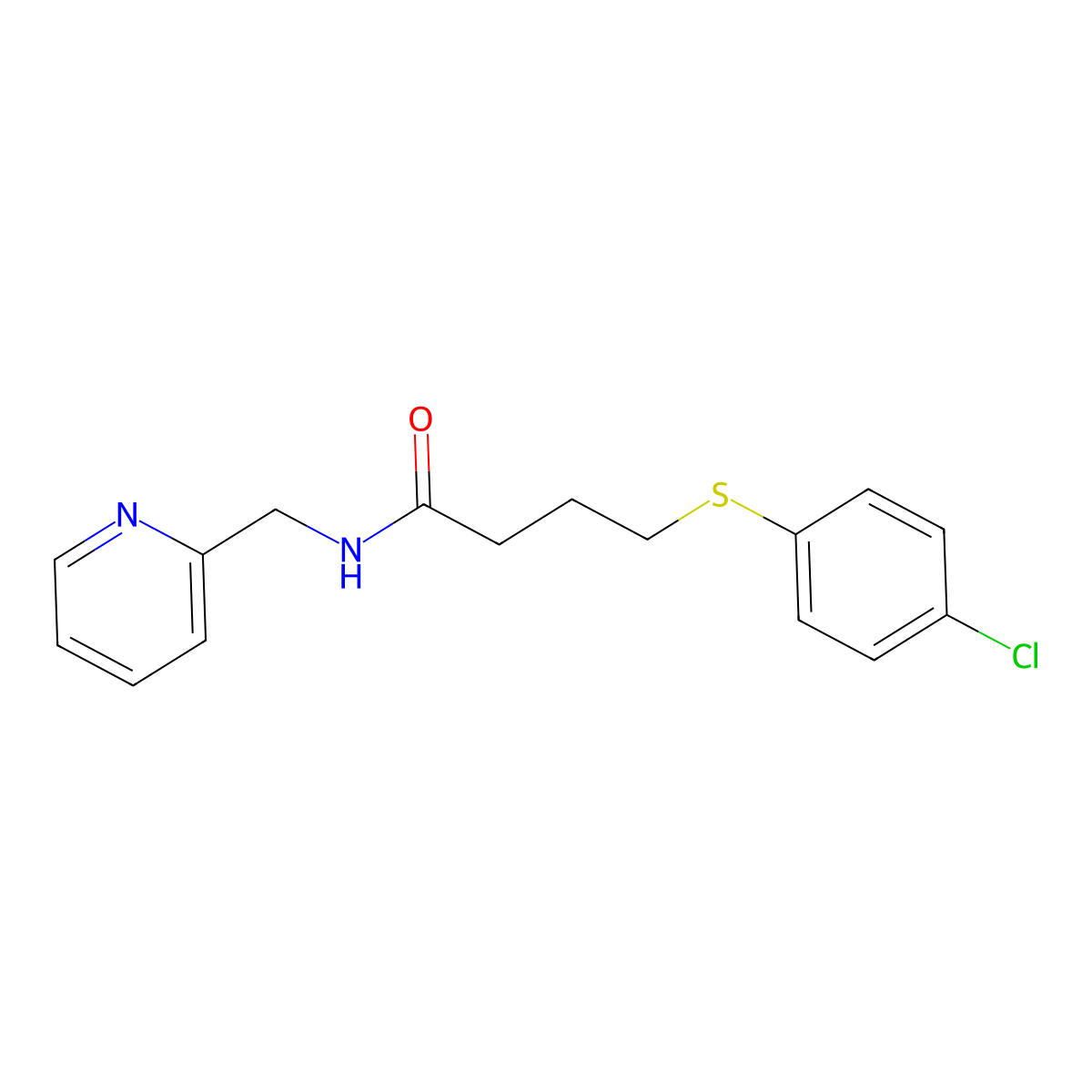 4-[(4-chlorophenyl)sulfanyl]-N-(pyridin-2-ylmethyl)butanamide molecular structure, CAS 1269043-95-9