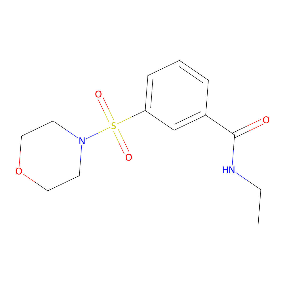 N-ethyl-3-(morpholin-4-ylsulfonyl)benzamide molecular structure, CAS 1269047-57-5