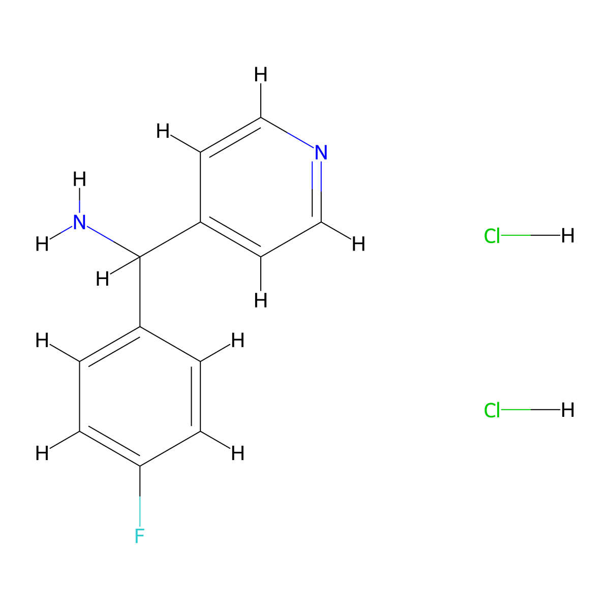 [(4-Fluorophenyl)(4-pyridinyl)methyl]amine dihydrochloride molecular structure, CAS 1269050-32-9