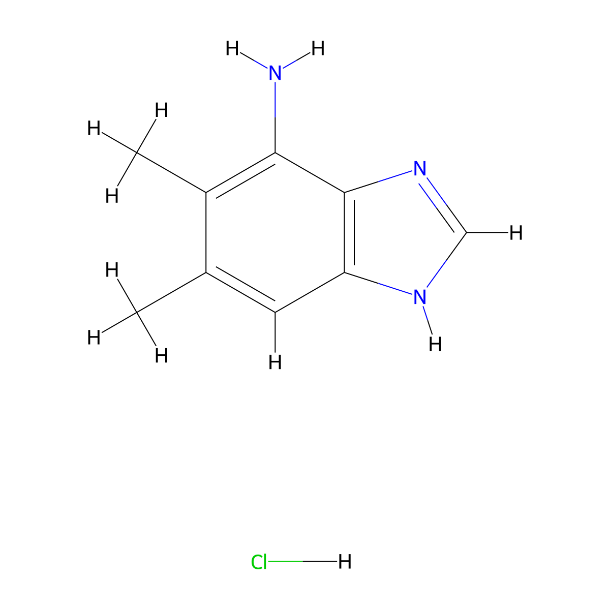 5,6-Dimethyl-1H-benzimidazol-7-amine hydrochloride molecular structure, CAS 1269052-77-8