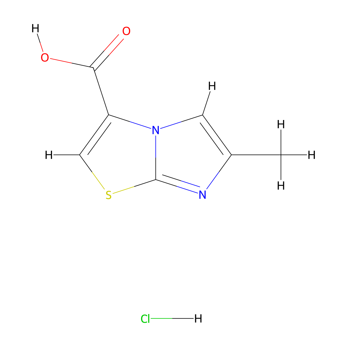 6-Methylimidazo[2,1-b][1,3]thiazole-3-carboxylic acid hydrochloride molecular structure, CAS 1269052-79-0