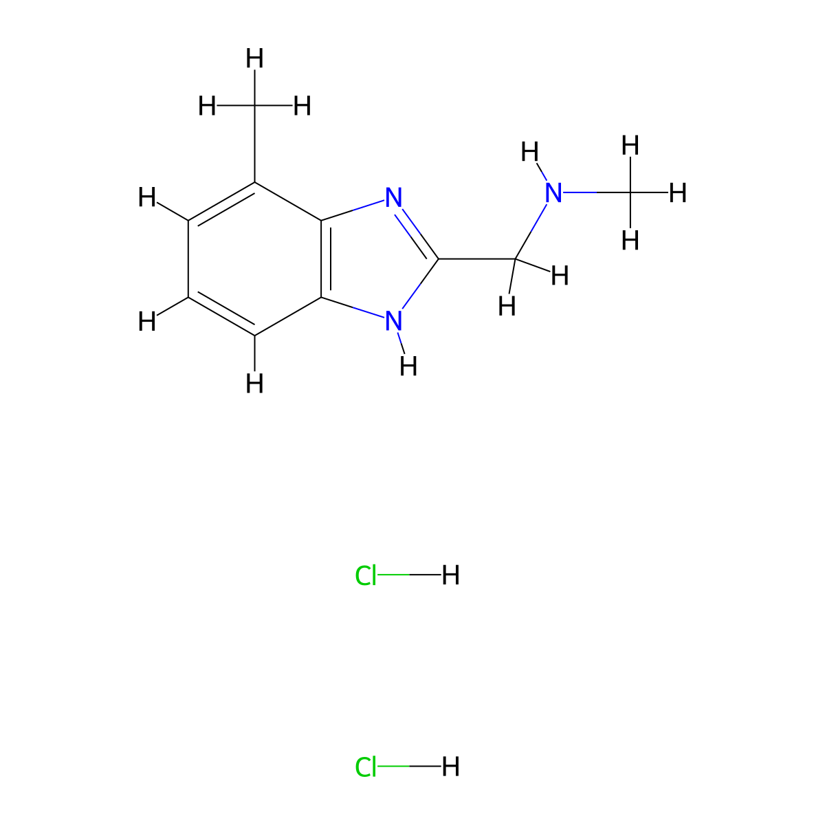 N-Methyl-1-(7-methyl-1H-benzimidazol-2-yl)methanamine dihydrochloride molecular structure, CAS 1269052-85-8