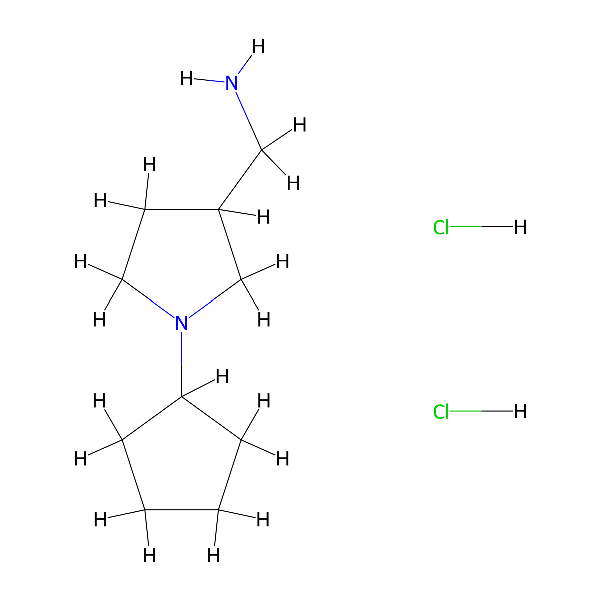 [(1-Cyclopentyl-3-pyrrolidinyl)methyl]amine dihydrochloride molecular structure, CAS 1269053-09-9
