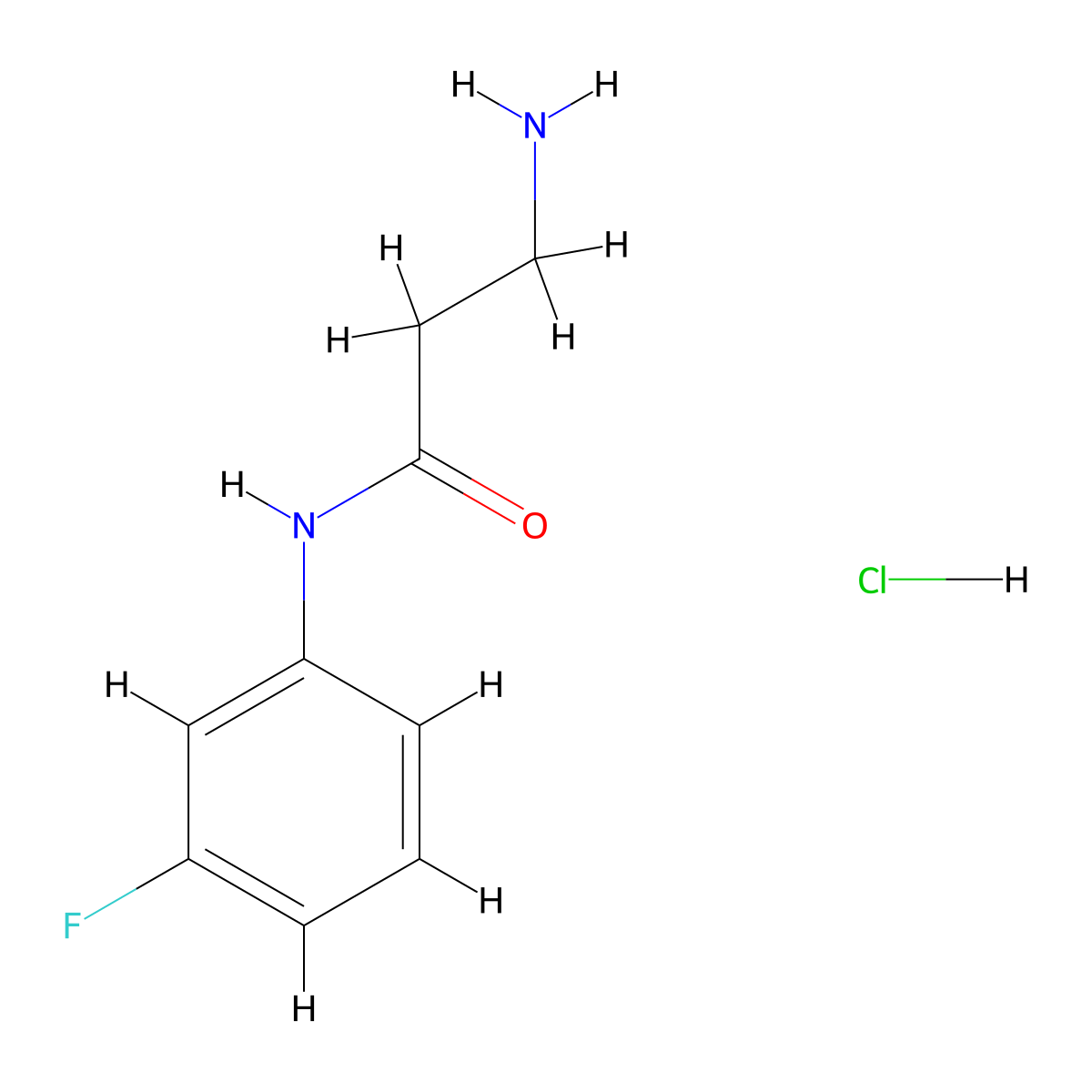 N~1~-(3-fluorophenyl)-beta-alaninamide hydrochloride molecular structure, CAS 1269053-24-8