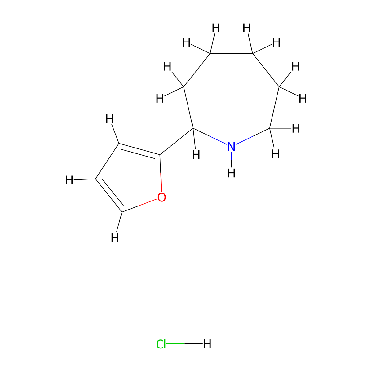 2-(2-Furyl)azepane hydrochloride molecular structure, CAS 1269053-71-5