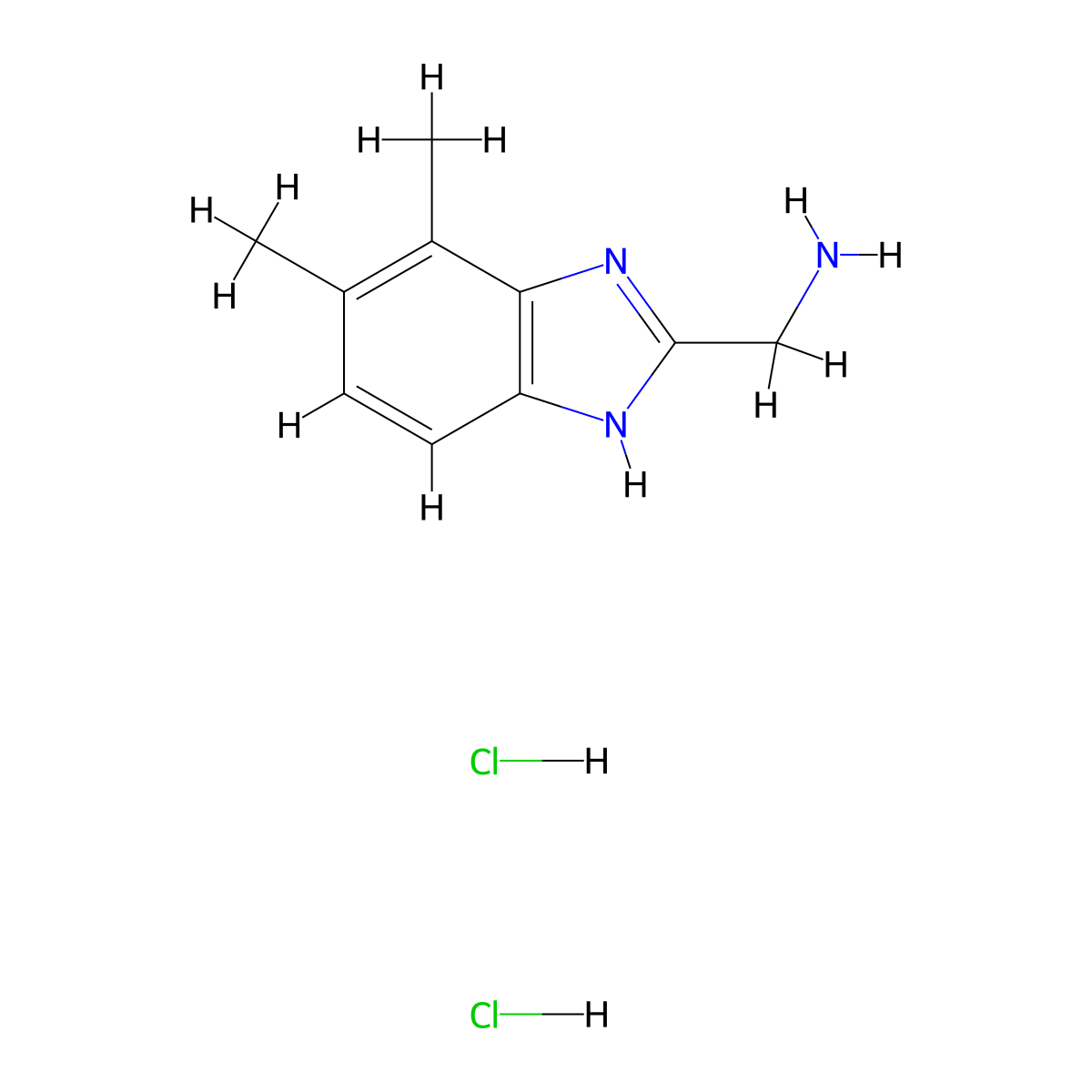 [(4,5-dimethyl-1H-benzimidazol-2-yl)methyl]amine dihydrochloride molecular structure, CAS 1269053-76-0