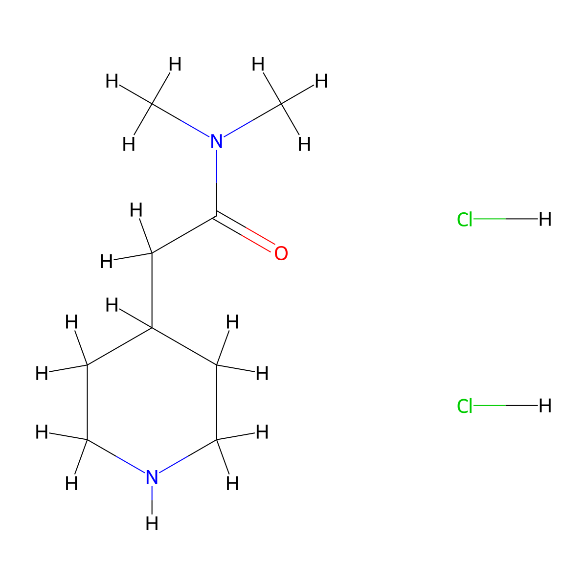 N,N-Dimethyl-2-(4-piperidinyl)acetamide dihydrochloride molecular structure, CAS 1269053-84-0