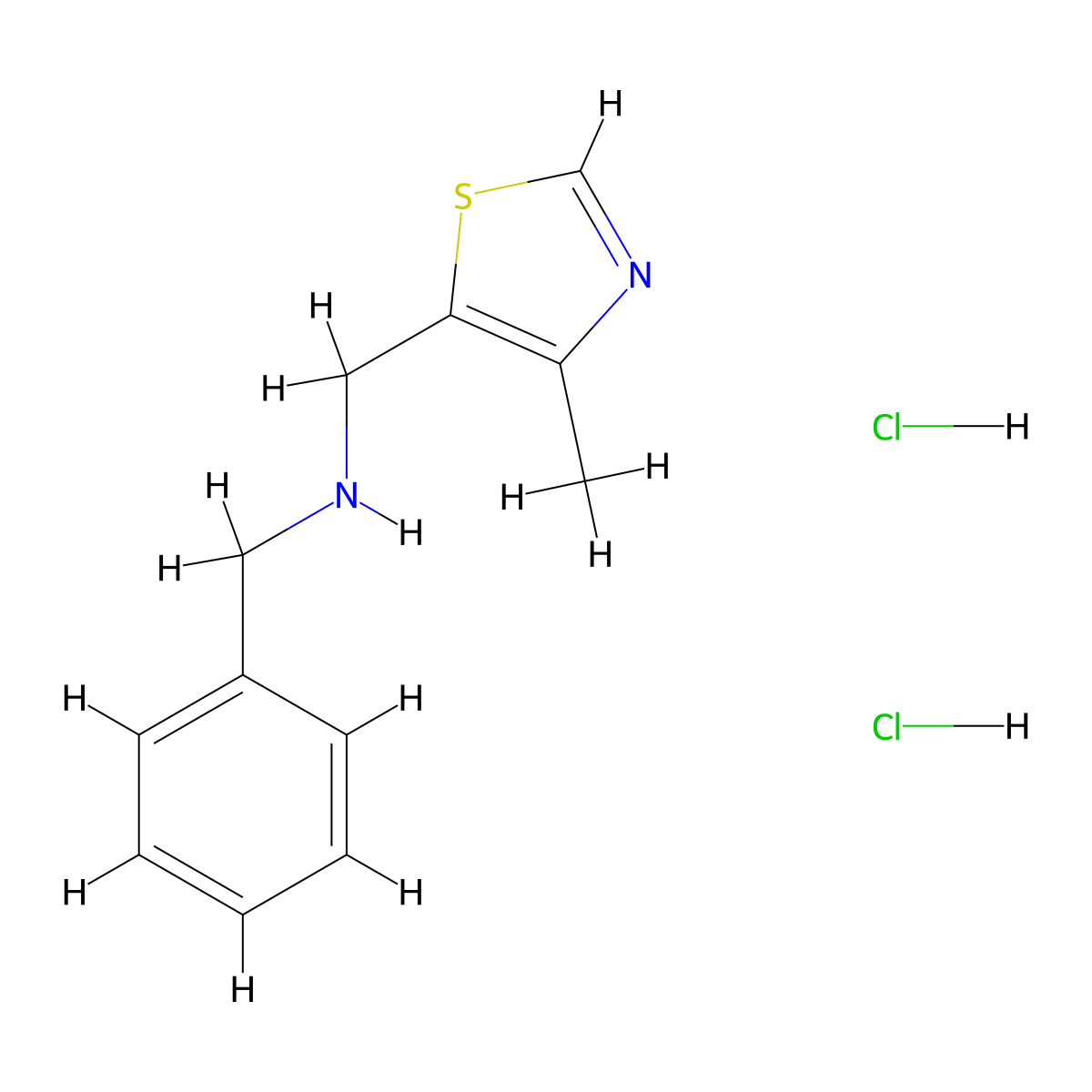 n-Benzyl-1-(4-methyl-1,3-thiazol-5-yl)methanamine dihydrochloride molecular structure, CAS 1269053-96-4