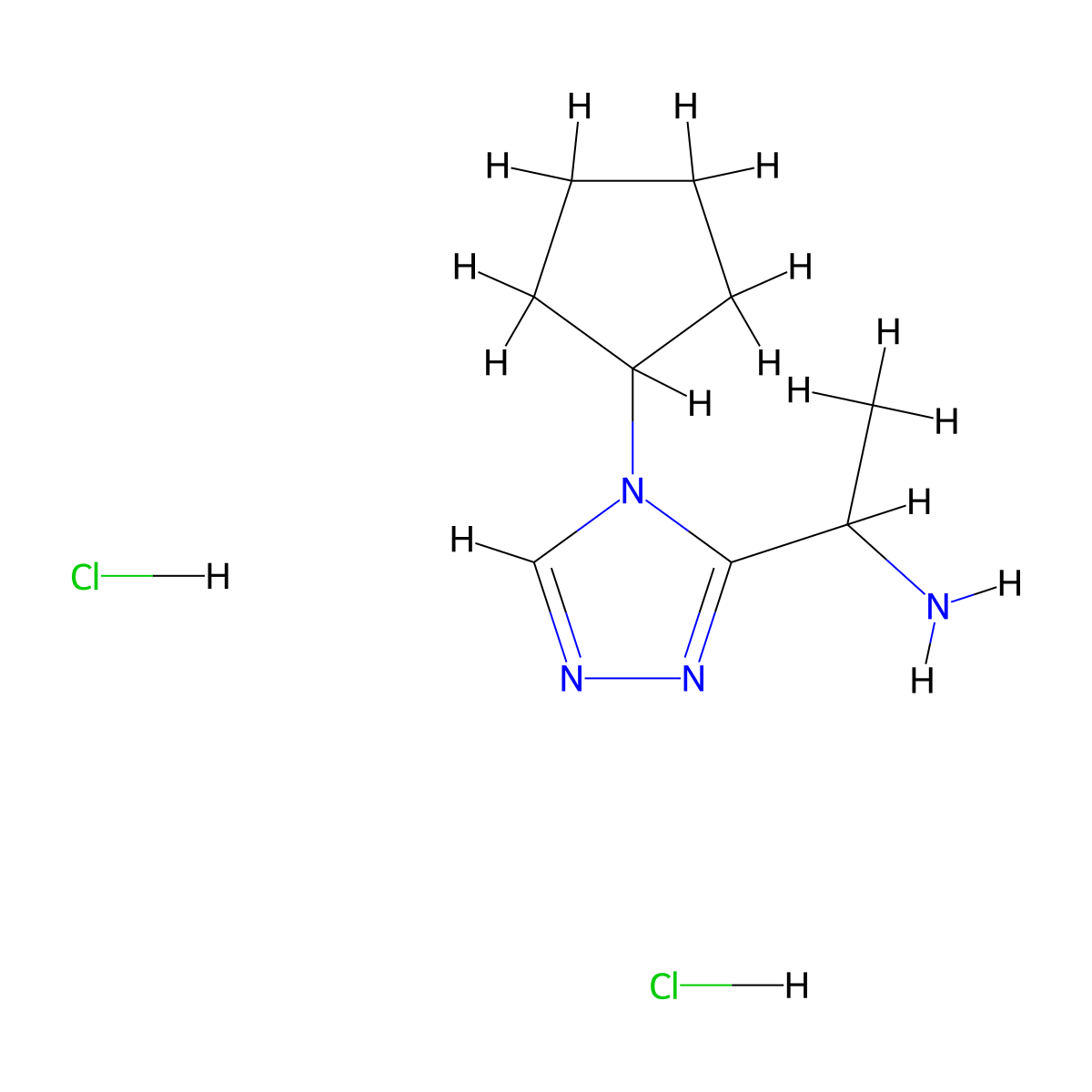 [1-(4-Cyclopentyl-4H-1,2,4-triazol-3-yl)ethyl]amine dihydrochloride molecular structure, CAS 1269054-36-5