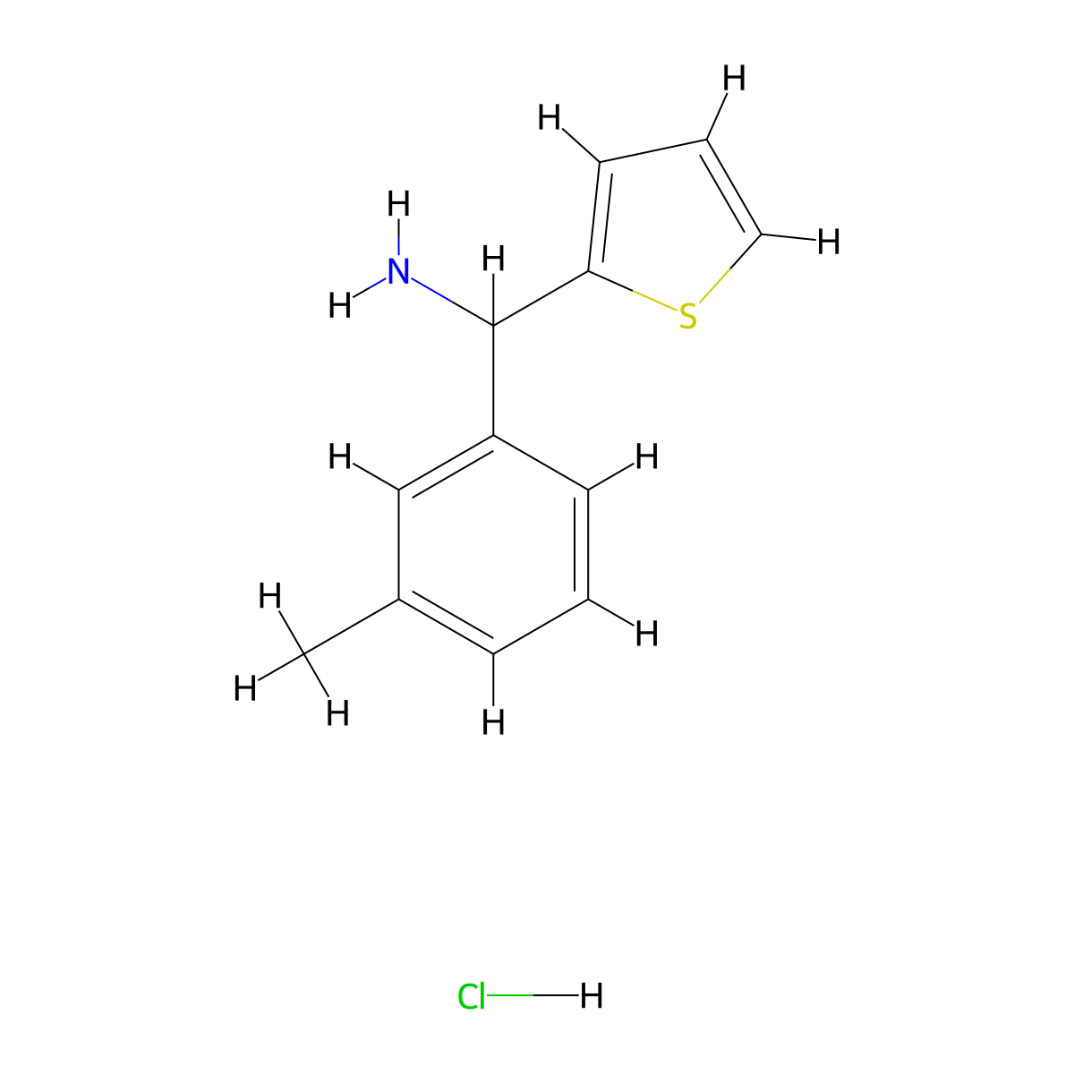 [(3-Methylphenyl)(2-thienyl)methyl]amine hydrochloride molecular structure, CAS 1269054-48-9