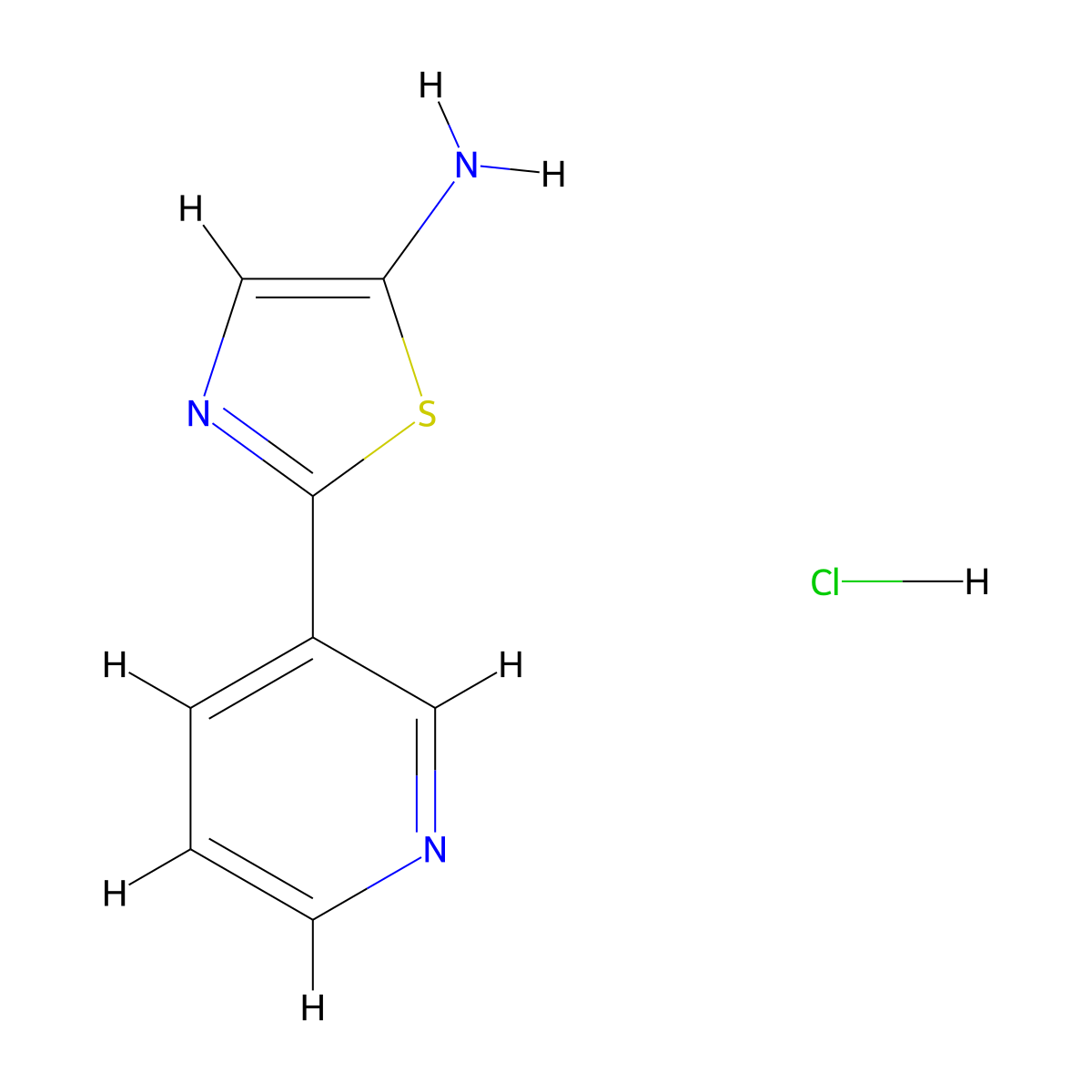 2-(3-Pyridinyl)-1,3-thiazol-5-amine hydrochloride molecular structure, CAS 1269054-63-8
