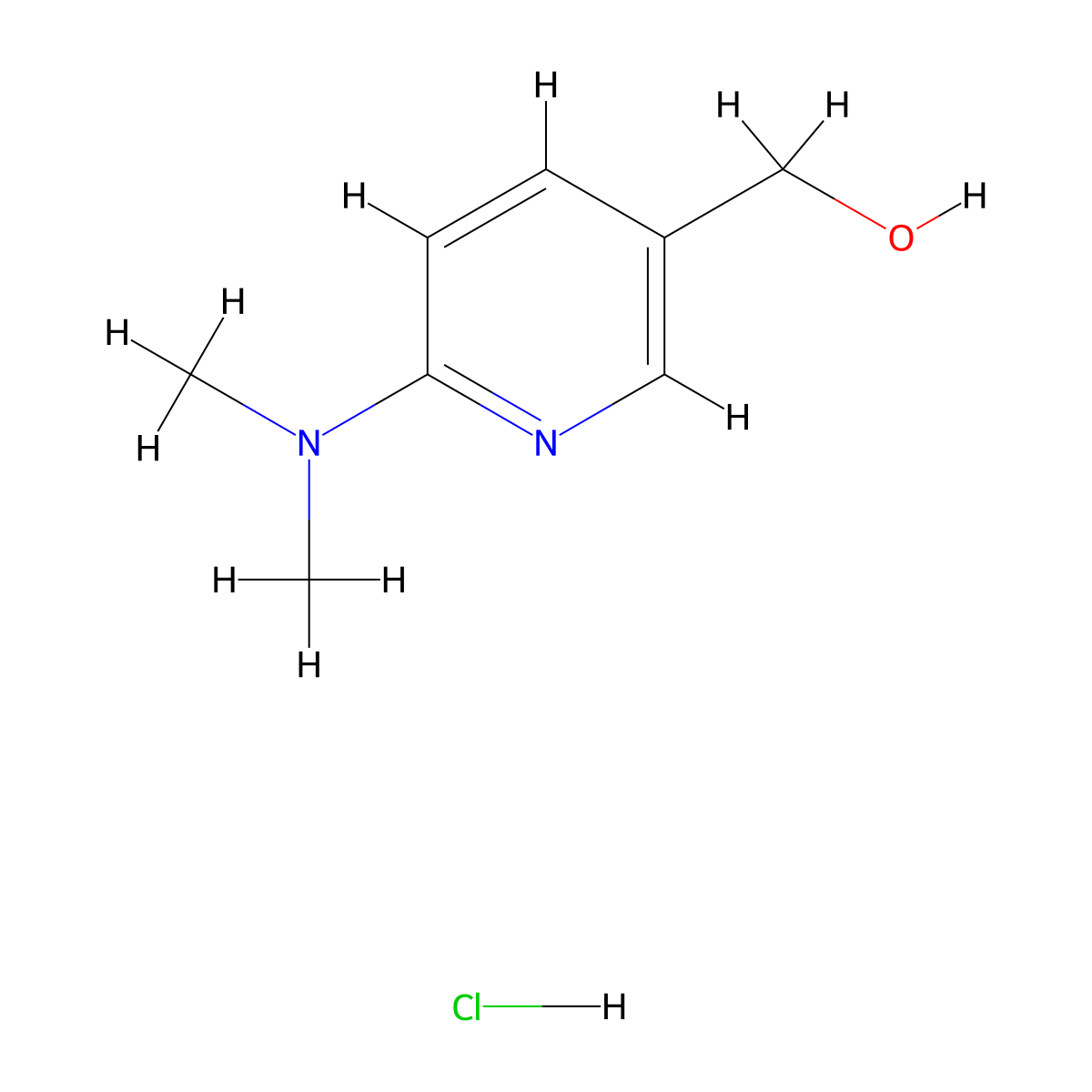[6-(Dimethylamino)-3-pyridinyl]methanol hydrochloride molecular structure, CAS 1269054-79-6