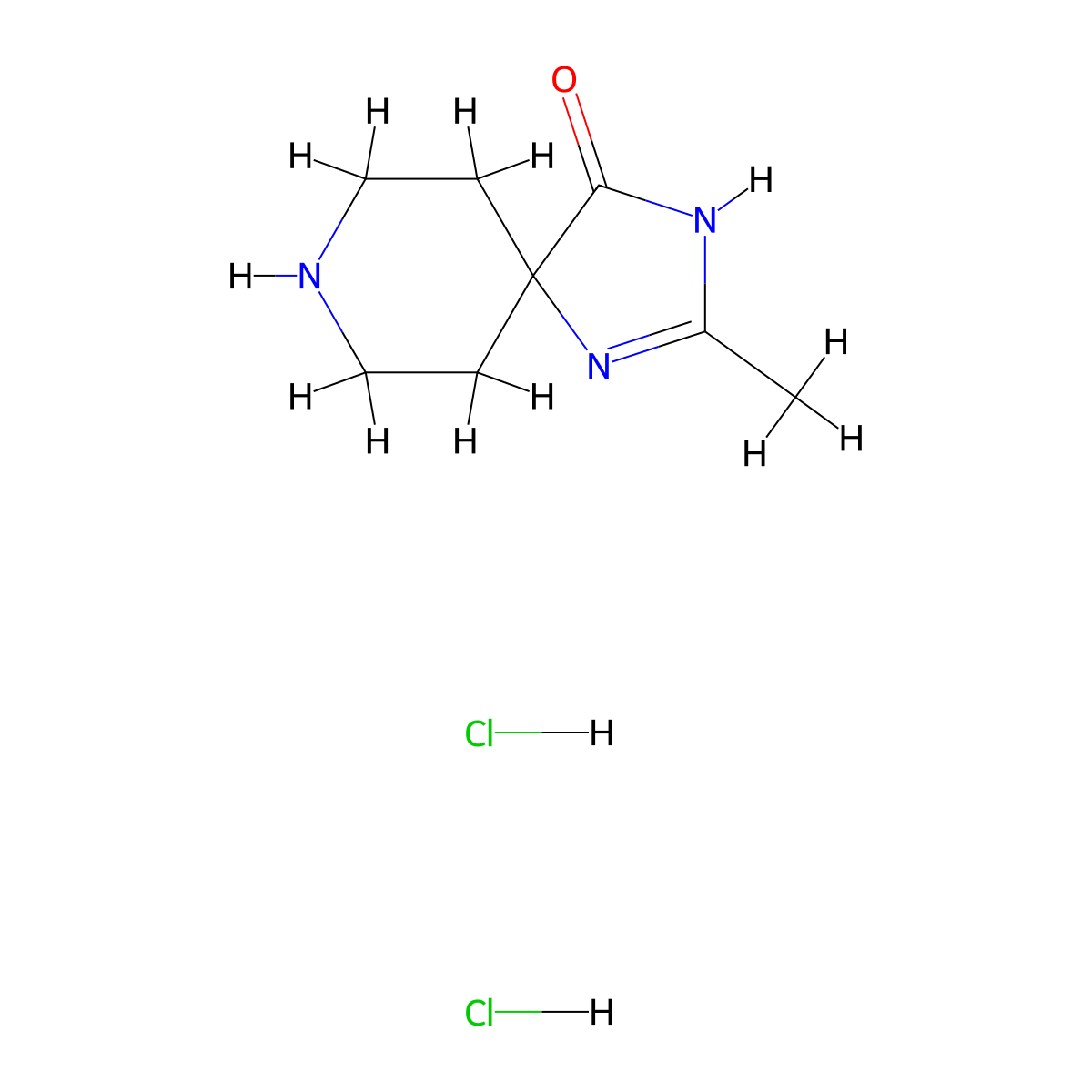 2-Methyl-1,3,8-triazaspiro[4.5]dec-1-en-4-one dihydrochloride molecular structure, CAS 1269054-82-1