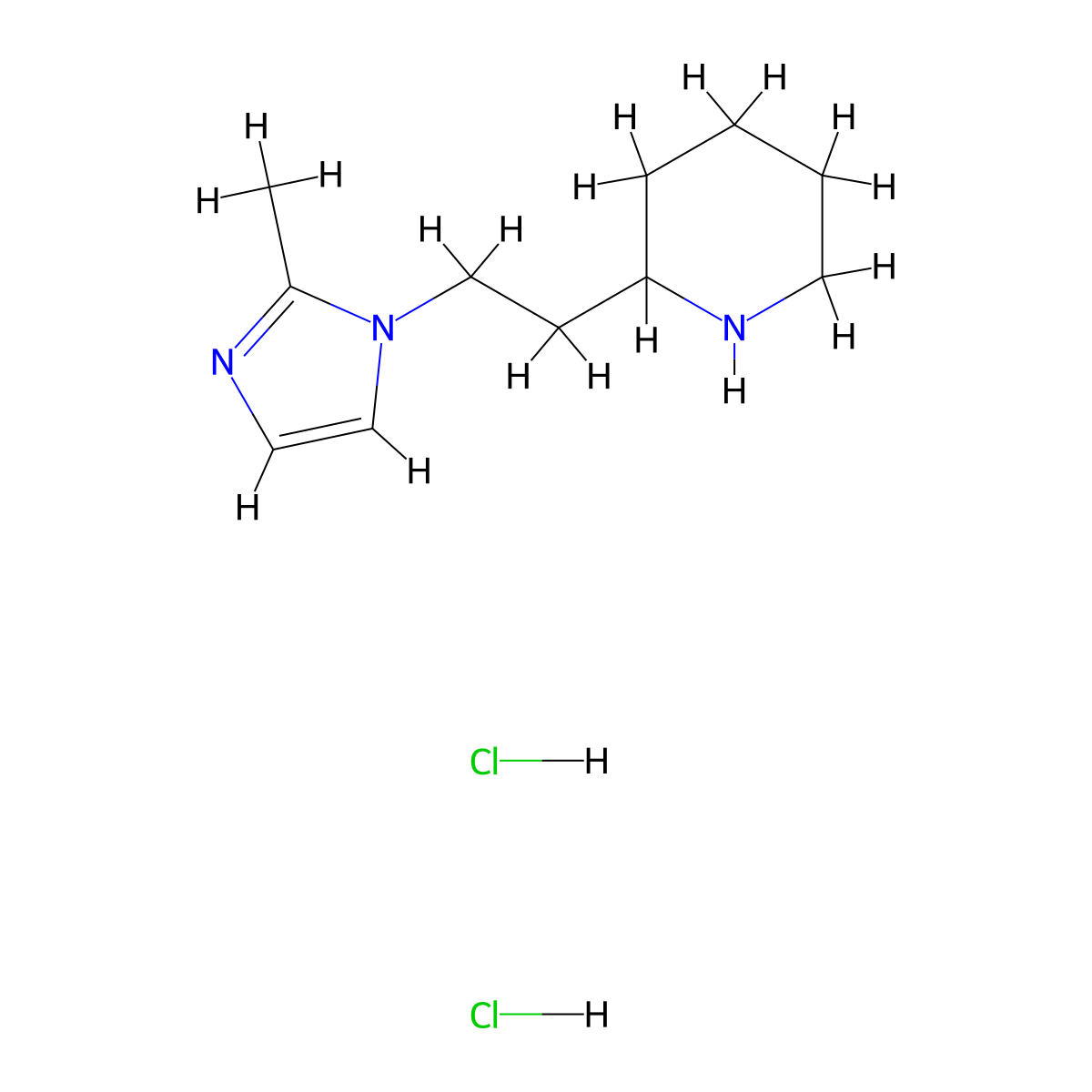 2-[2-(2-Methyl-1H-imidazol-1-yl)ethyl]piperidine dihydrochloride molecular structure, CAS 1269054-92-3