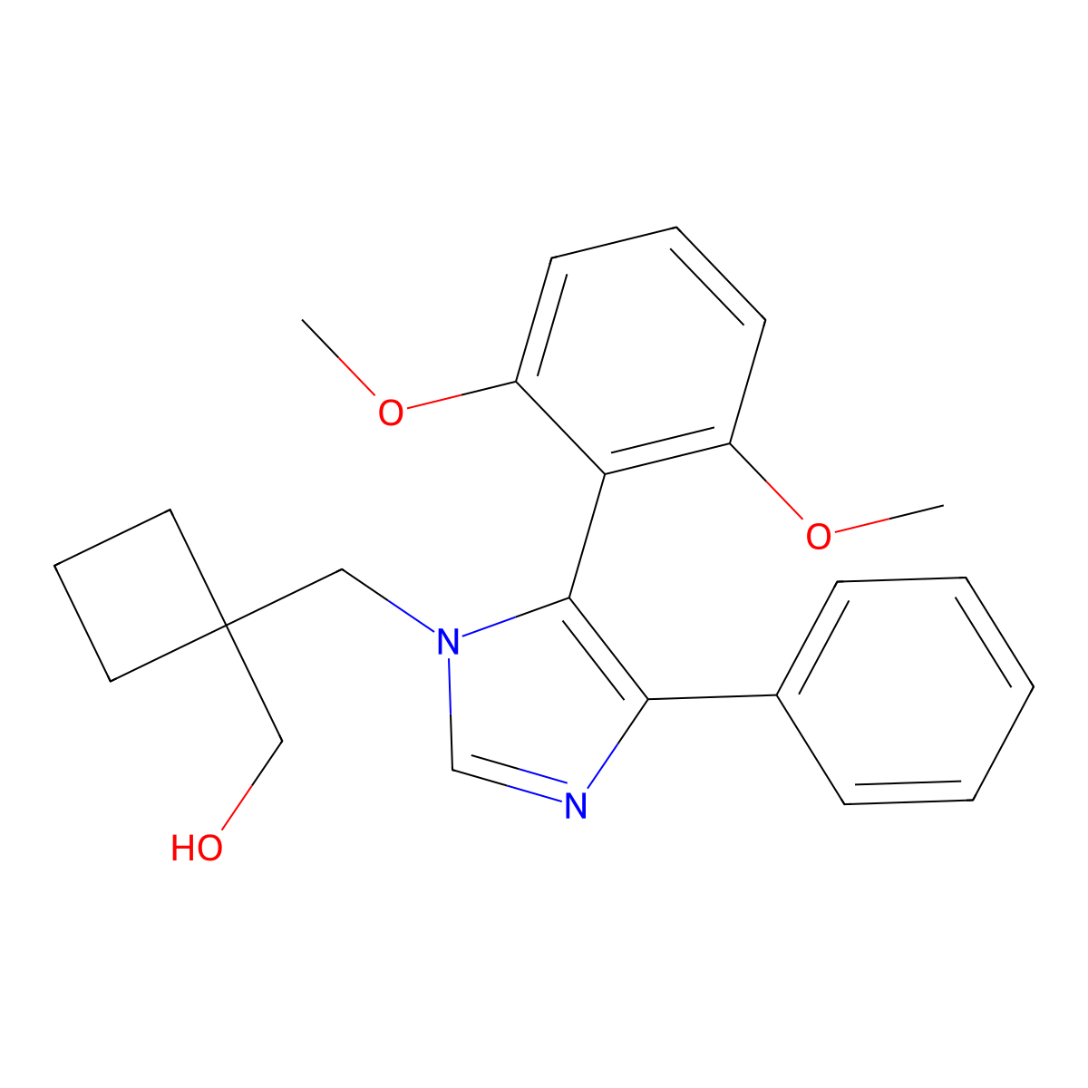 (1-{[5-(2,6-dimethoxyphenyl)-4-phenyl-1H-imidazol-1-yl]methyl}cyclobutyl)methanol molecular structure, CAS 1269054-93-4