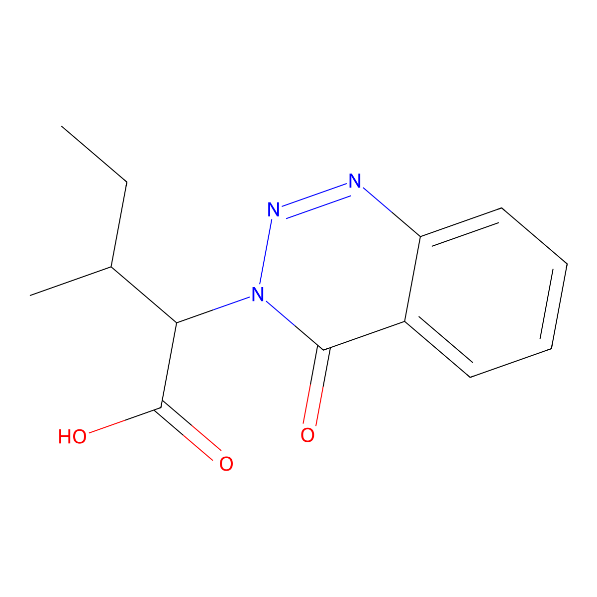 3-Methyl-2-(4-oxo-3,4-dihydro-1,2,3-benzotriazin-3-yl)pentanoic acid molecular structure, CAS 1269061-72-4