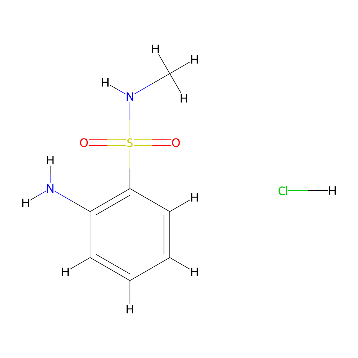 2-Amino-N-methylbenzenesulfonamide hydrochloride molecular structure, CAS 1269062-10-3