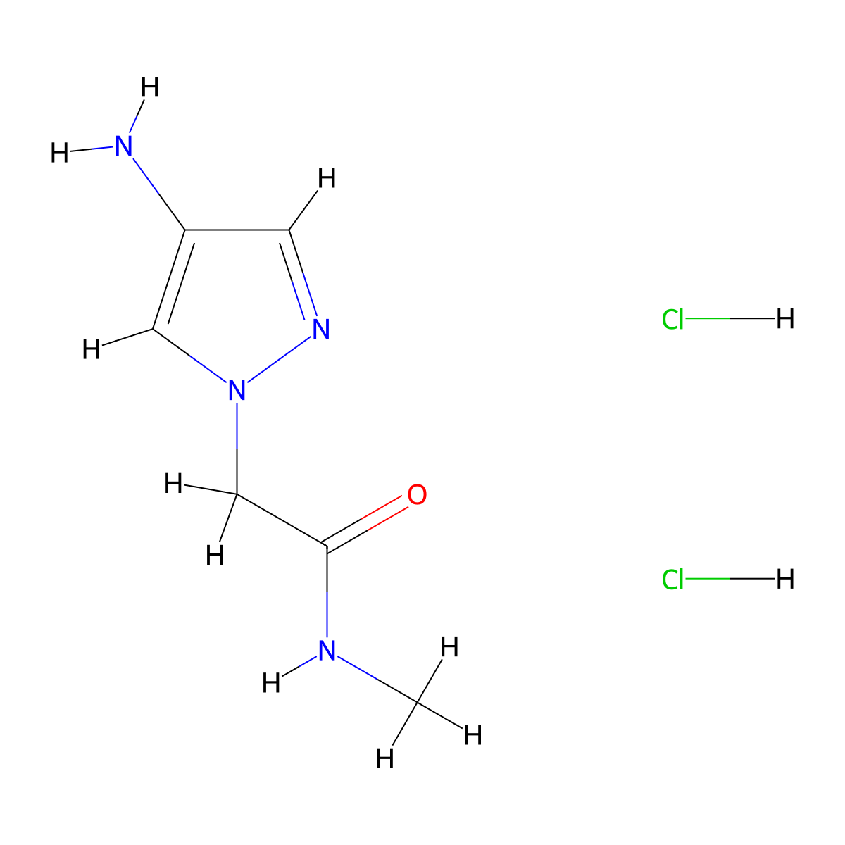 2-(4-Amino-1H-pyrazol-1-YL)-N-methylacetamide dihydrochloride molecular structure, CAS 1269062-16-9