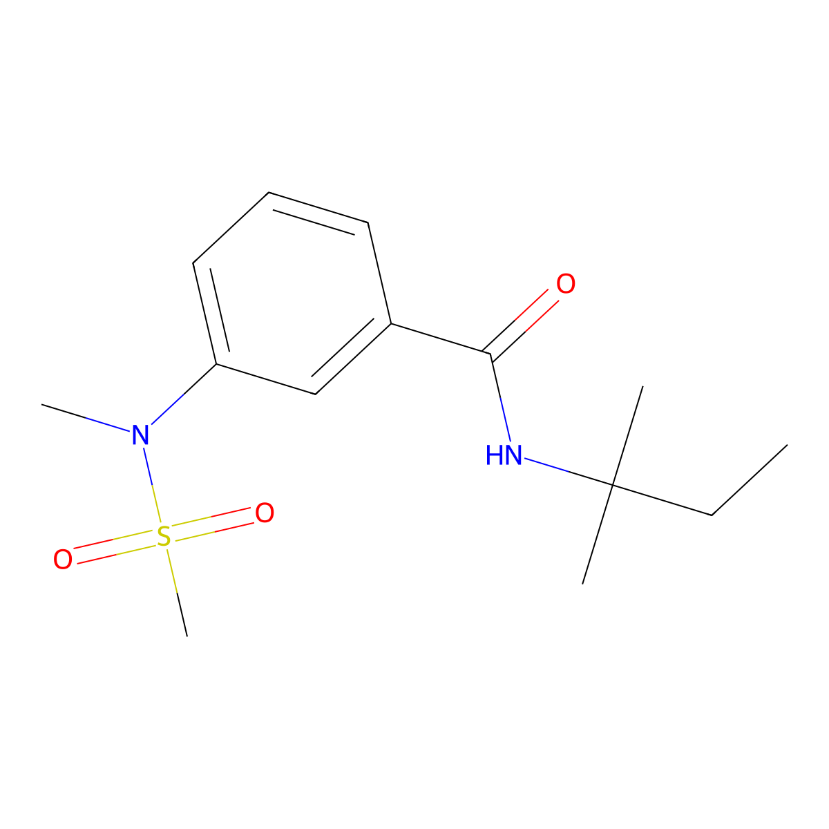 N-(2-methylbutan-2-yl)-3-[methyl(methylsulfonyl)amino]benzamide molecular structure, CAS 1269064-88-1