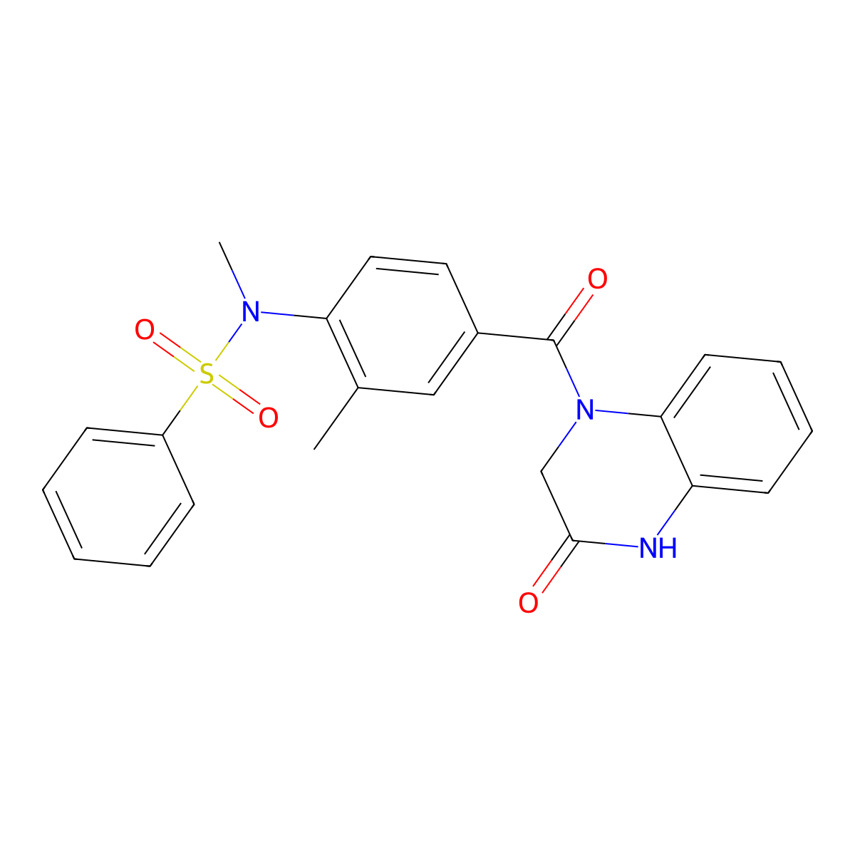 N-methyl-N-{2-methyl-4-[(3-oxo-3,4-dihydroquinoxalin-1(2H)-yl)carbonyl]phenyl}benzenesulfonamide molecular structure, CAS 1269065-15-7