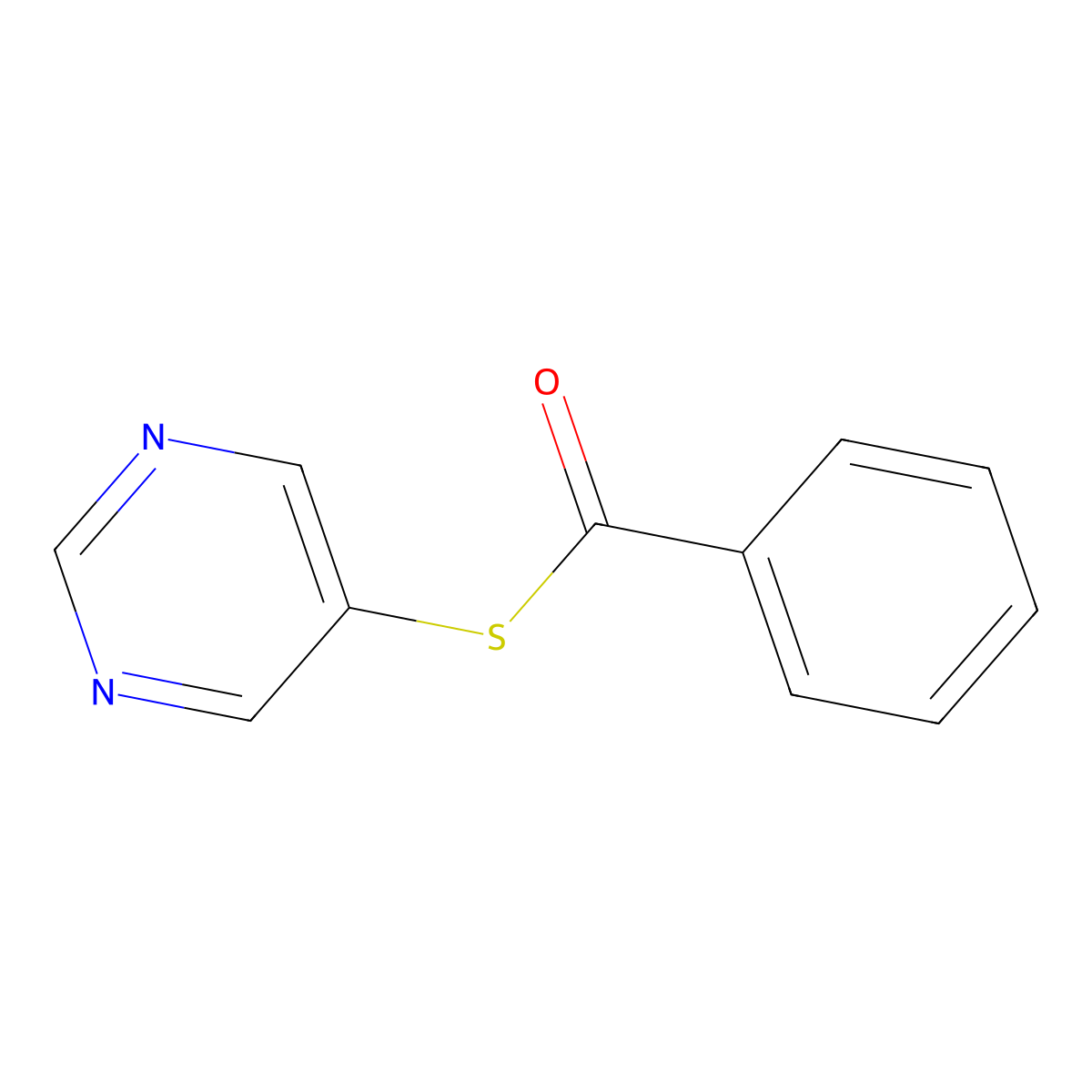 Phenyl(pyrimidin-5-ylsulfanyl)methanone molecular structure, CAS 1269071-46-6