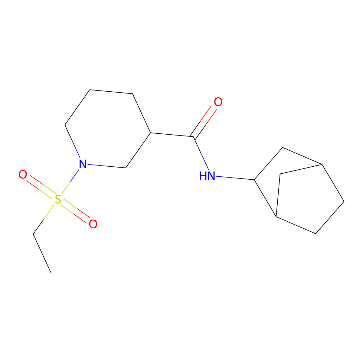 N-(bicyclo[2.2.1]hept-2-yl)-1-(ethylsulfonyl)piperidine-3-carboxamide molecular structure, CAS 1269078-79-6