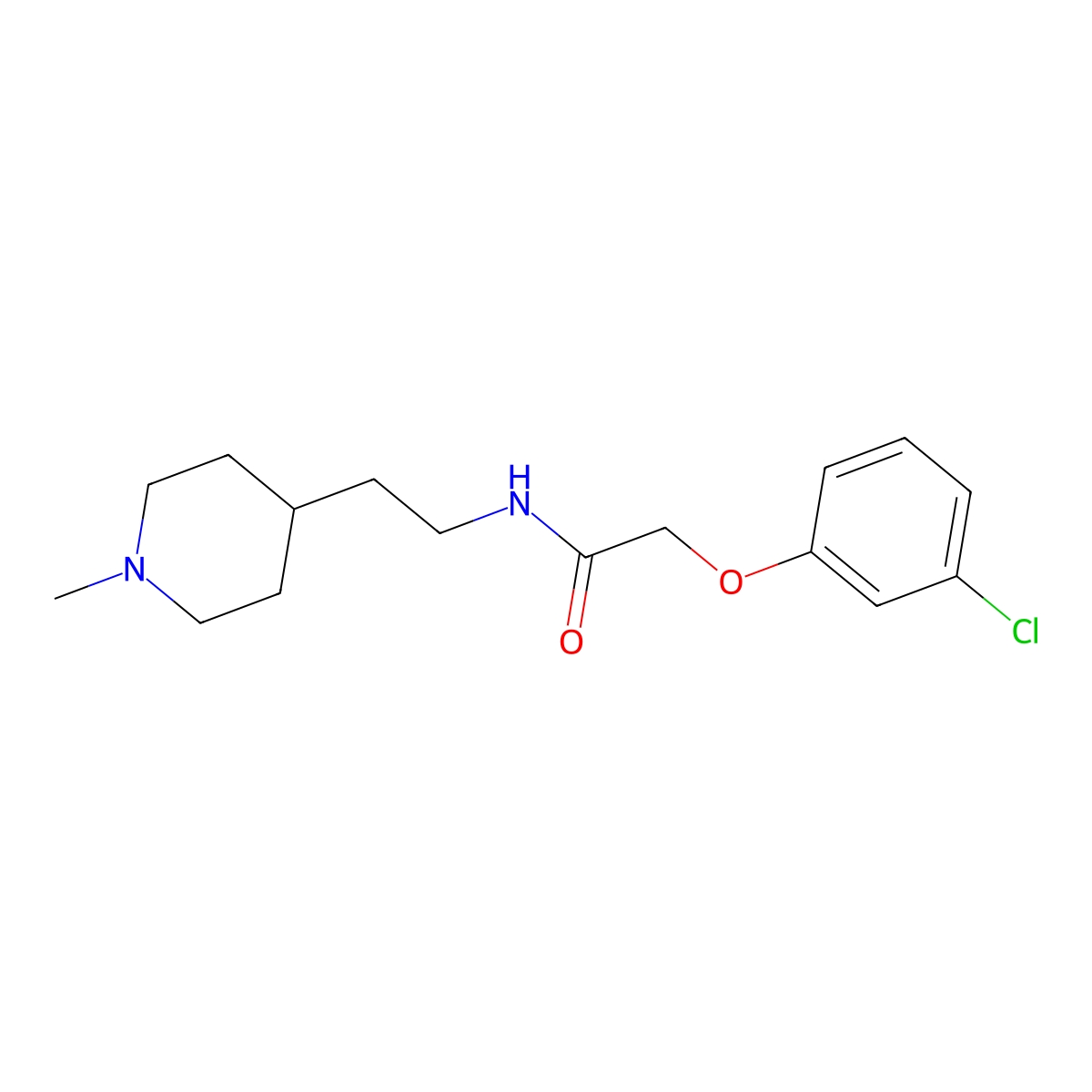 2-(3-chlorophenoxy)-N-[2-(1-methylpiperidin-4-yl)ethyl]acetamide molecular structure, CAS 1269082-06-5