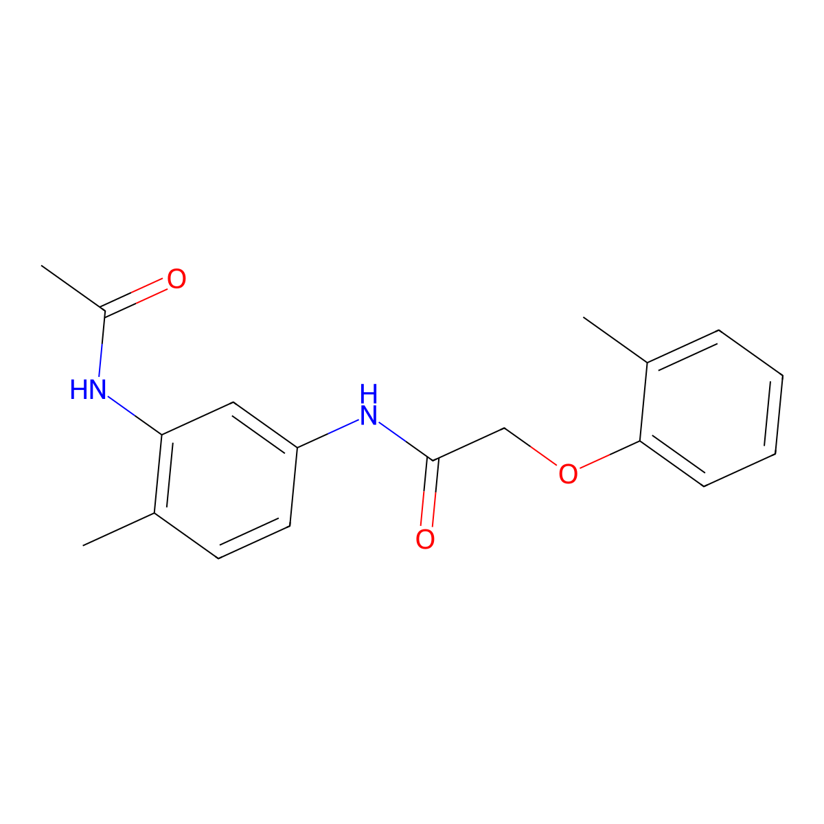 N-[3-(acetylamino)-4-methylphenyl]-2-(2-methylphenoxy)acetamide molecular structure, CAS 1269082-42-9