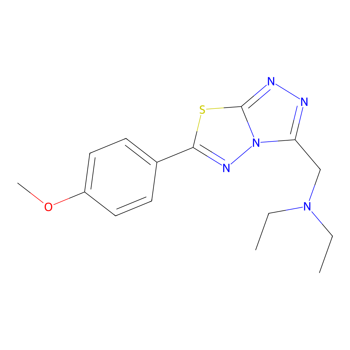 N-ethyl-N-{[6-(4-methoxyphenyl)[1,2,4]triazolo[3,4-b][1,3,4]thiadiazol-3-yl]methyl}ethanamine molecular structure, CAS 1269083-45-5